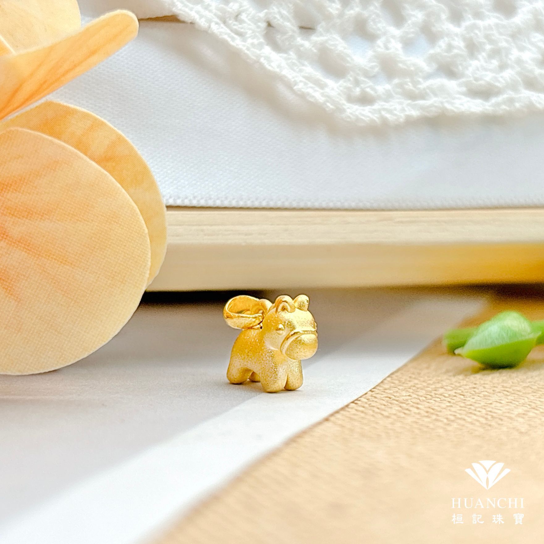 小萌馬 黃金墜子/編織金手鍊