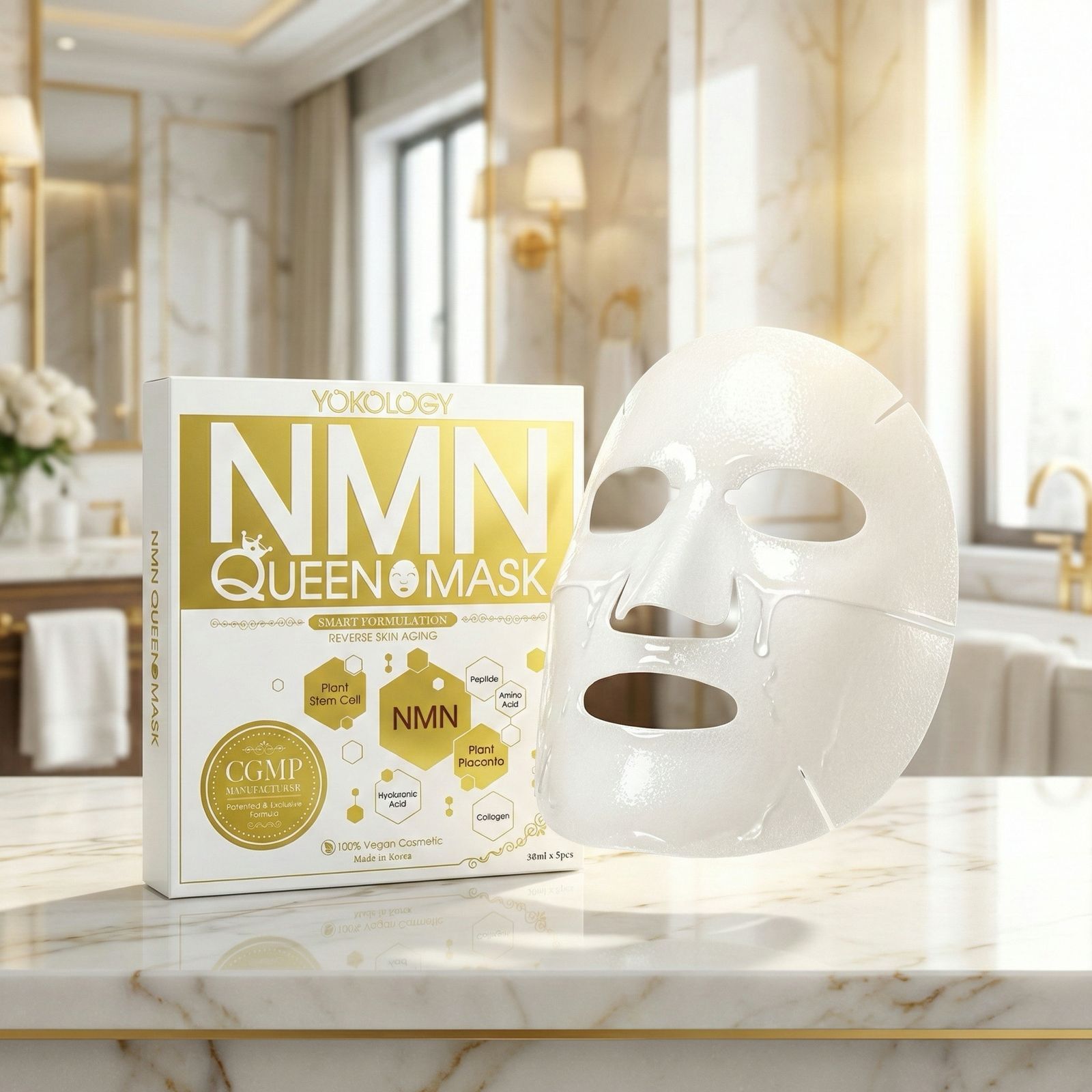 韓國cGMP高規格 ‘NMN Queen Mask’ NMN逆齡再生女王面膜（30ml x 5片裝）