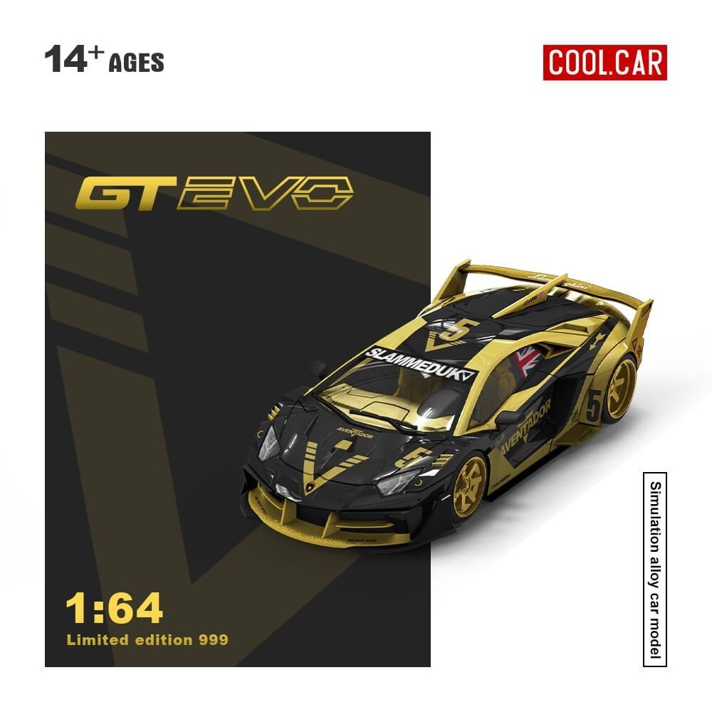 預訂:1/64 Cool Car Lamborghini Aventador LP700-4 GT Evo Black/ Gold V5 (CC643831 )