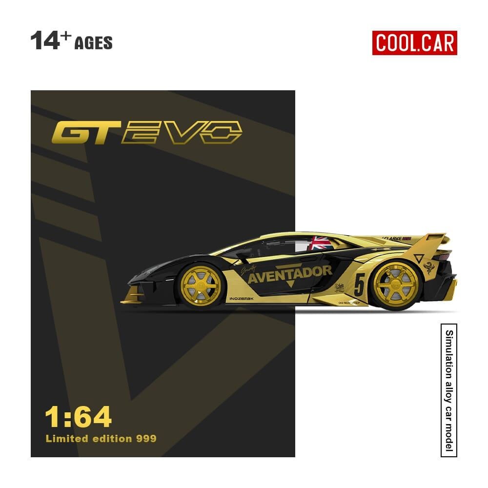 預訂:1/64 Cool Car Lamborghini Aventador LP700-4 GT Evo Black/ Gold V5 (CC643831 )