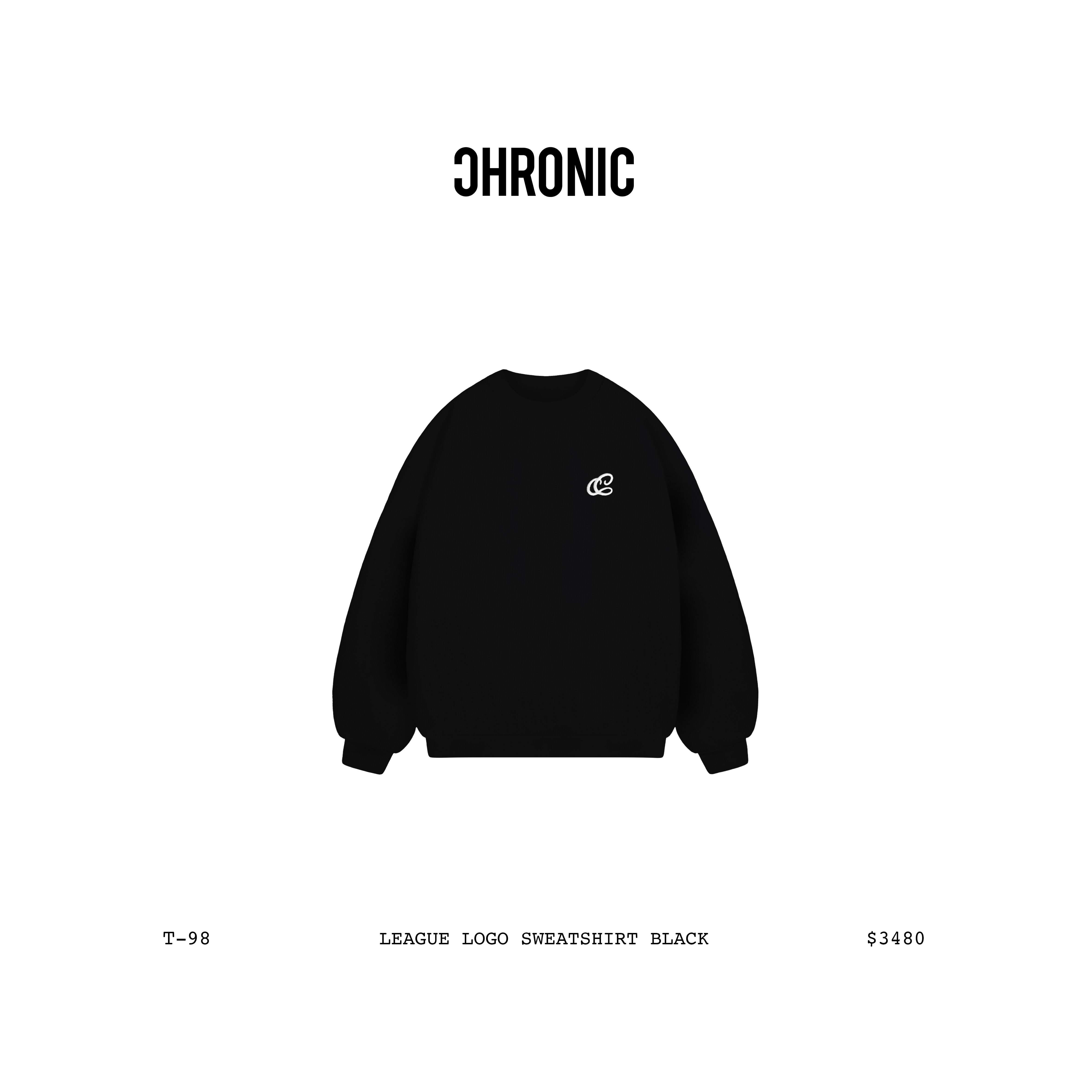 LEAGUE LOGO SWEATSHIRT BLACK / T-98