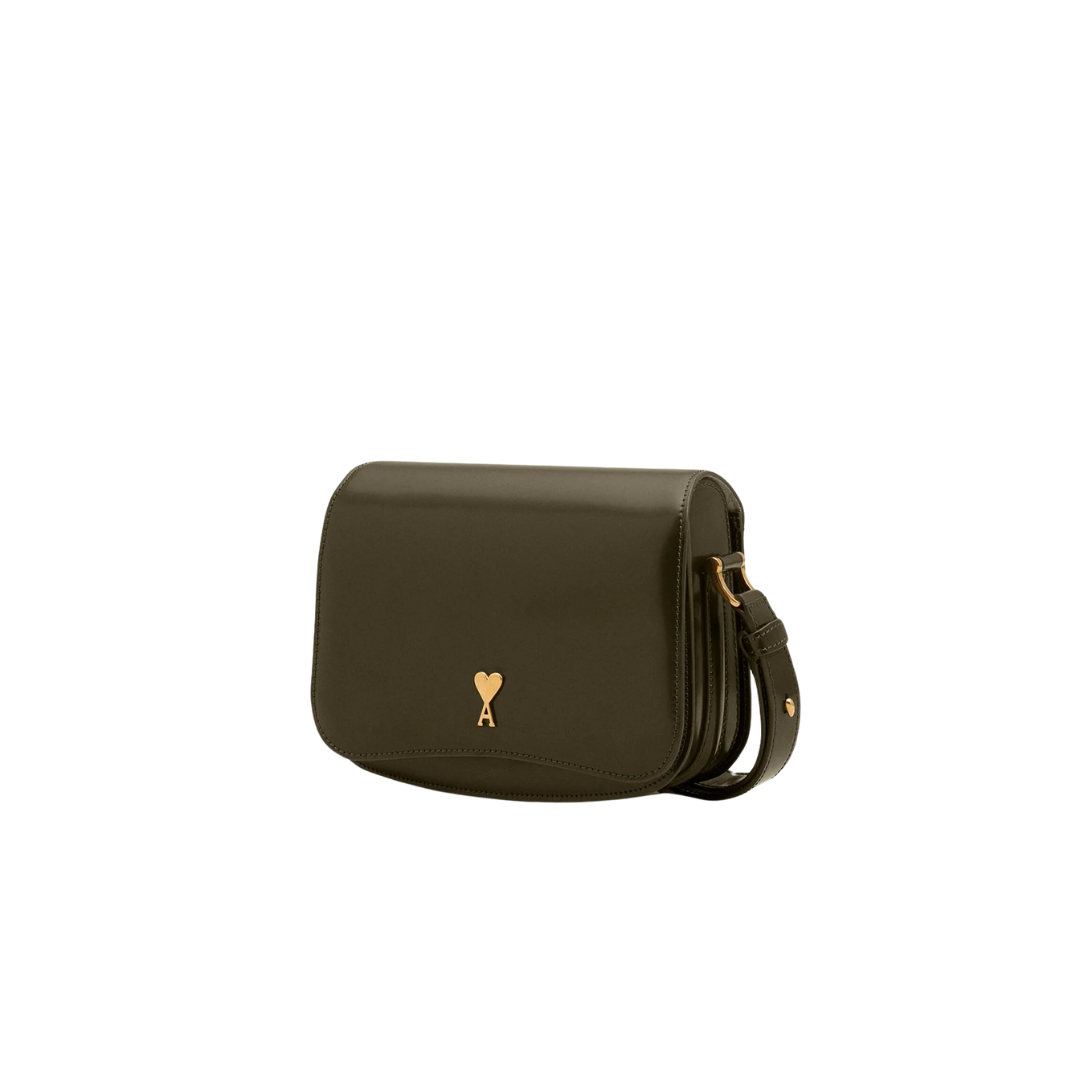 1FF0101-238 [AMI PARIS] Cow Leather Paris Paris Bag Green (SS26) #ULL717.AL0139.A037 (B-EU-E)