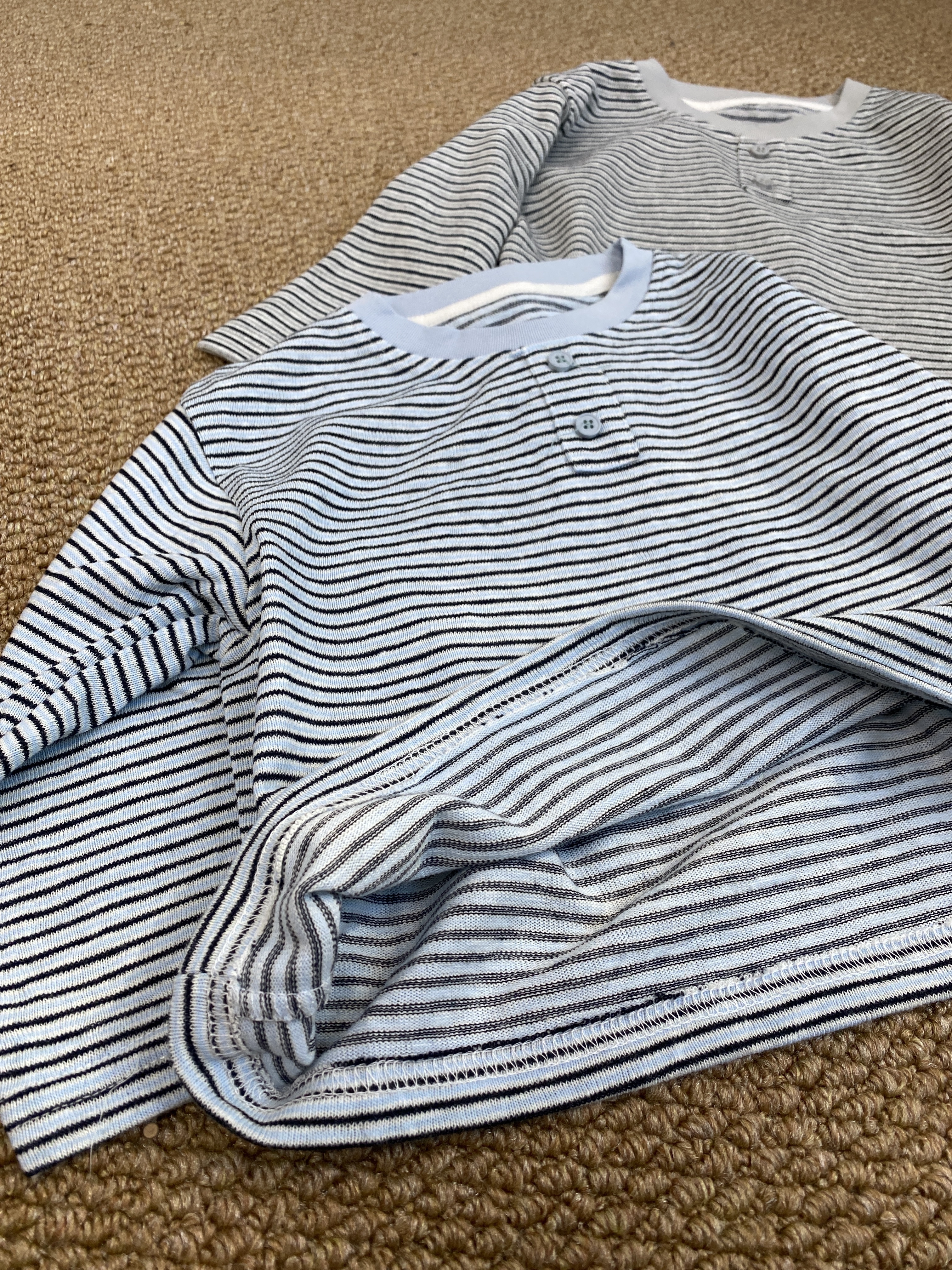 A04155小鈕釦條紋上衣