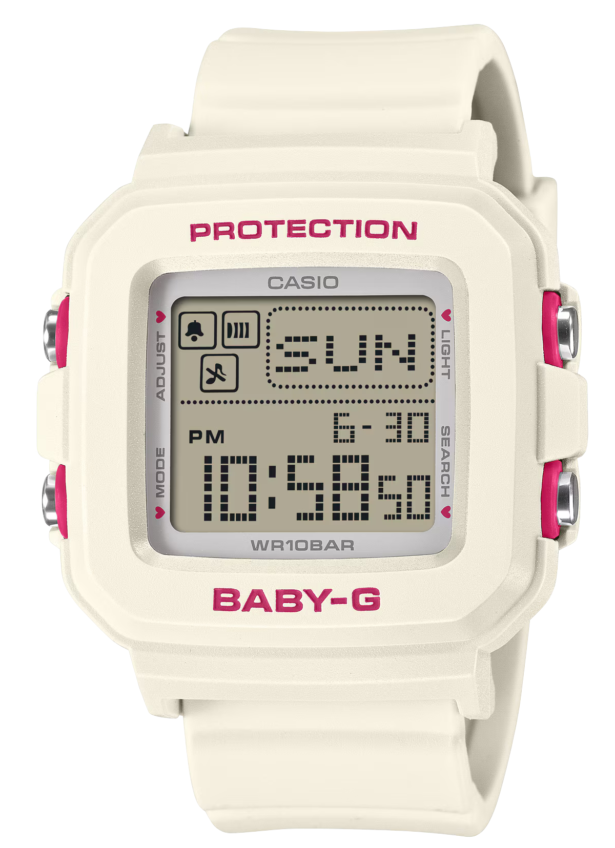 萬年鐘錶 - BABY-G G+PLUS   可替換錶殼吊飾方形運動電子錶 BGD-10KH-7 錶徑 : 39 MM
