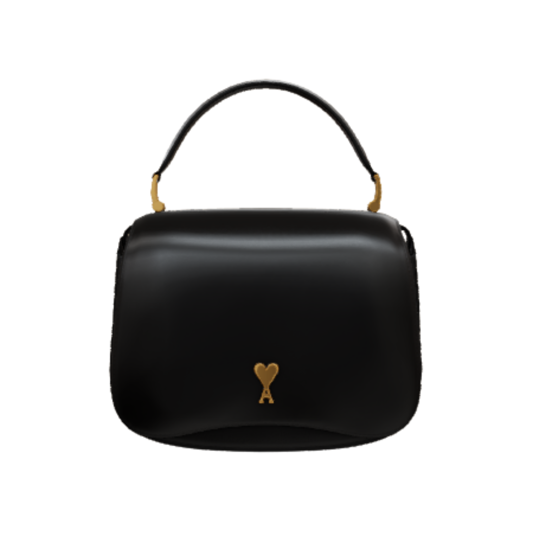 1FF0101-239 [AMI PARIS] Cow Leather Top Handle Paris Paris Bag Black (SS26) #ULL718.AL0139.001 (B-EU-E)