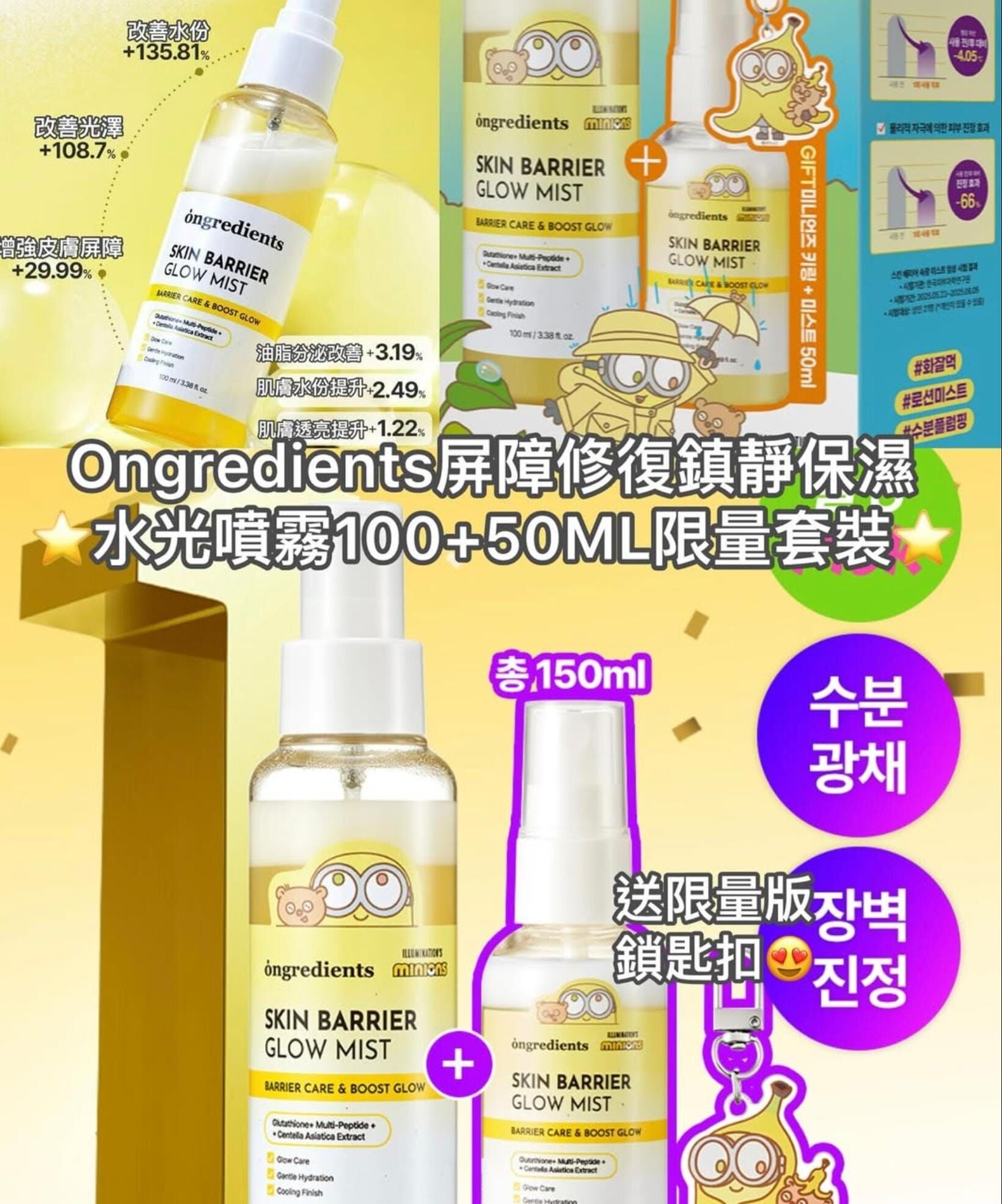 260129 韓國 Ongredients屏障修復鎮靜保濕水光噴霧 100+50ML限量套裝