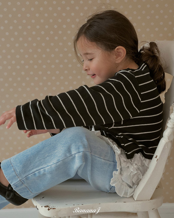 正韓春Bananaj 兩色寬鬆條紋上衣