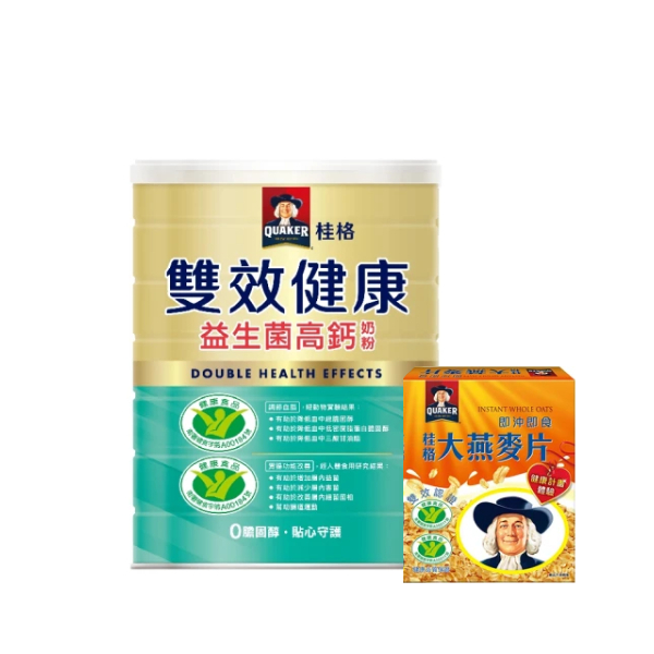 桂格 雙效健康益生菌高鈣奶粉1500gX6罐  [內贈即食大燕麥片3包X6盒]