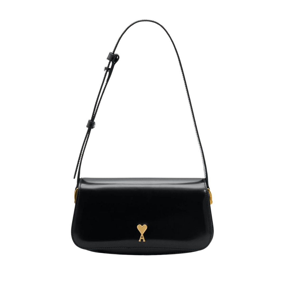 1FF0101-240 [AMI PARIS] Cow Leather Shoulder Paris Paris Bag Black (SS26) #ULL719.AL0139.001 (B-EU-E)