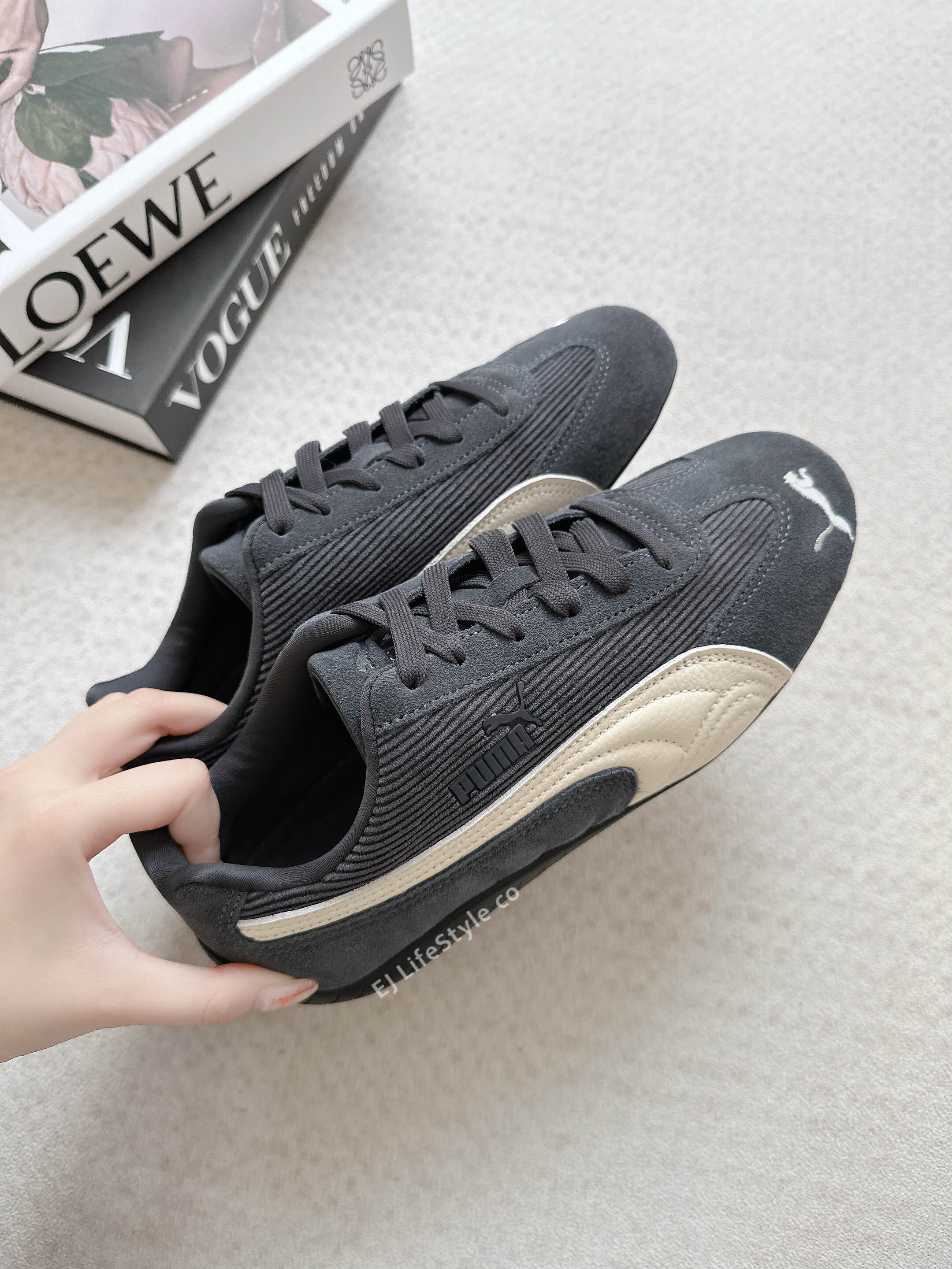 PUMA SPEEDCAT CORDUROY 煙灰奶油 灰色 燈芯絨 麂皮 賽車鞋 復古 男女鞋 407720-02 / 調貨