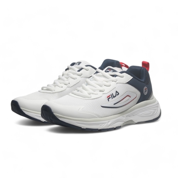 【下殺↘ $1290】FILA 慢跑鞋 FALCON 白藍 透氣 運動鞋 男 1J302Y123