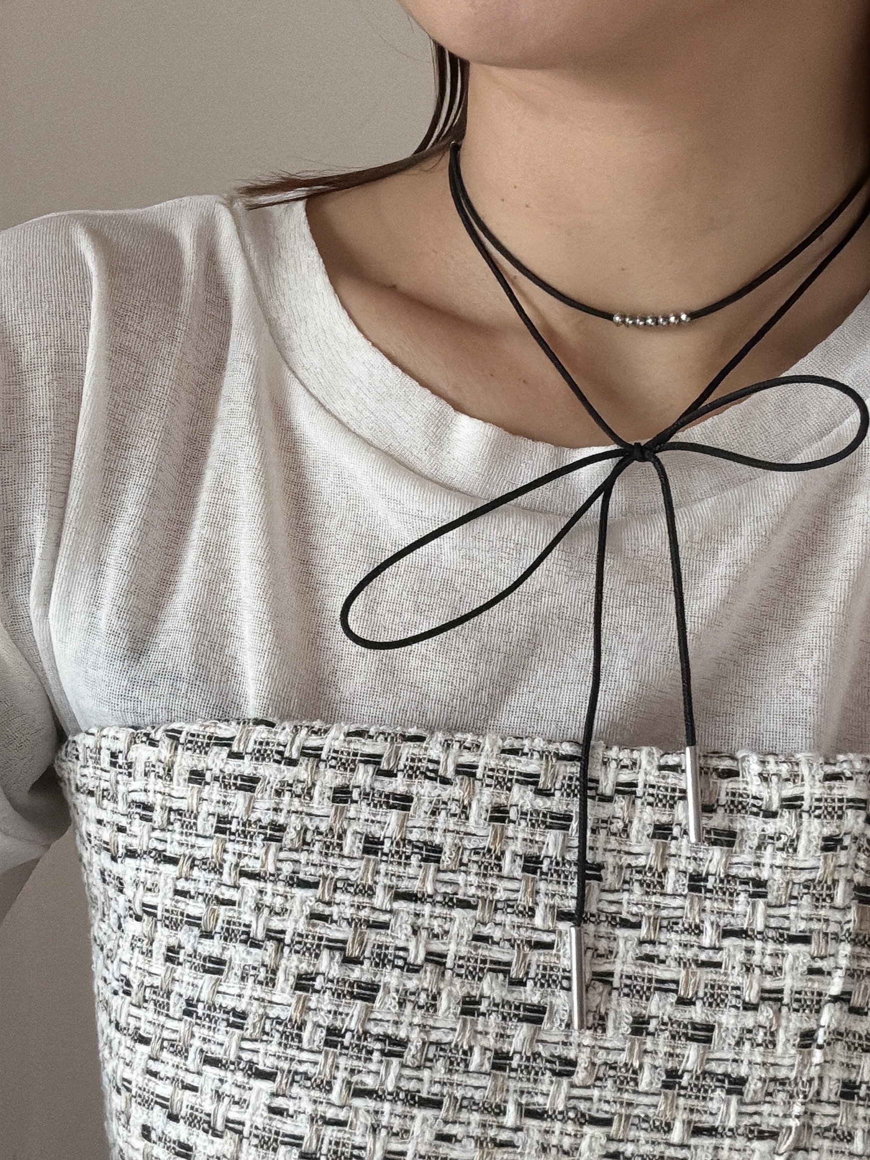 original cord choker long necklace