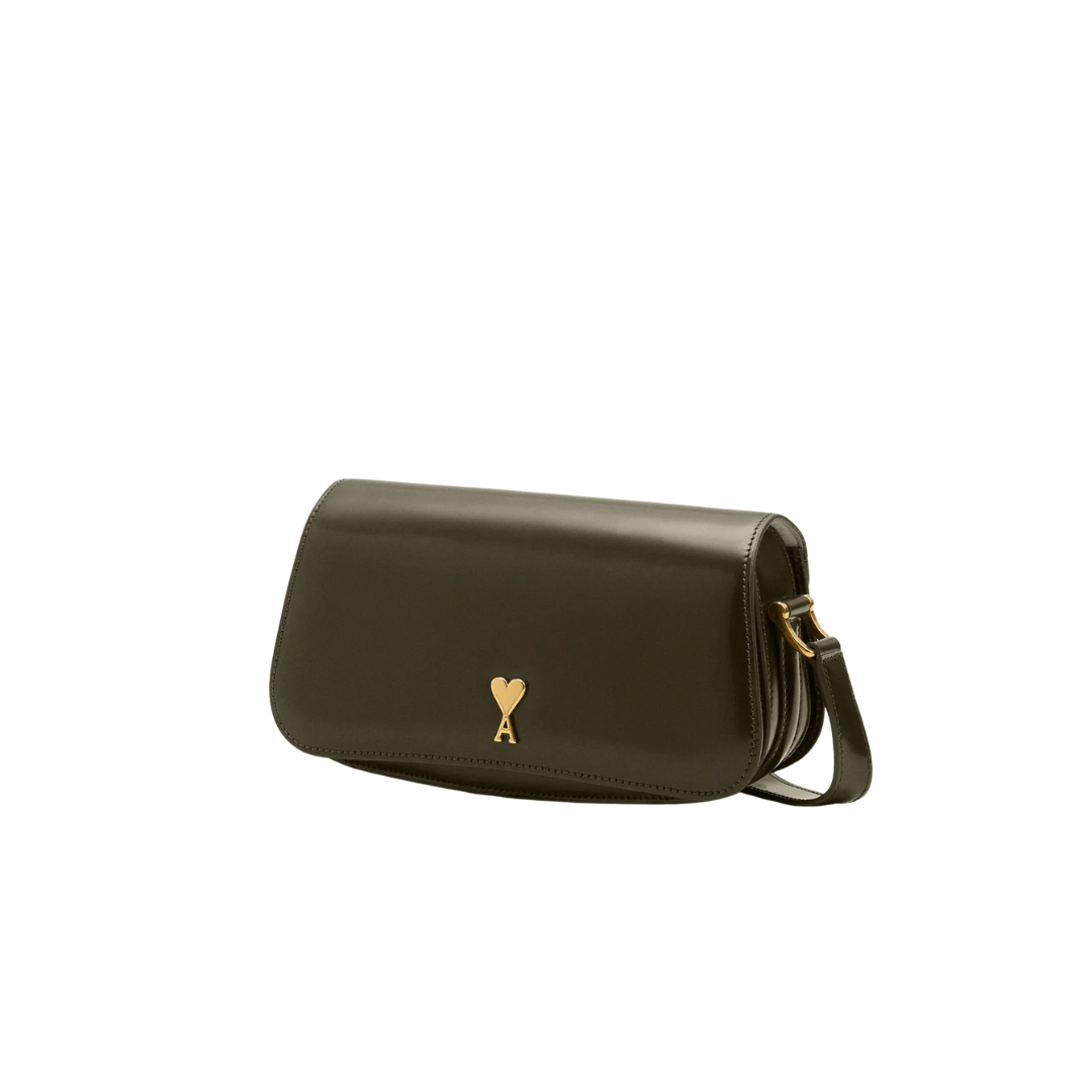 1FF0101-241 [AMI PARIS] Cow Leather Shoulder Paris Paris Bag Green (SS26) #ULL719.AL0139.A037 (B-EU-E)