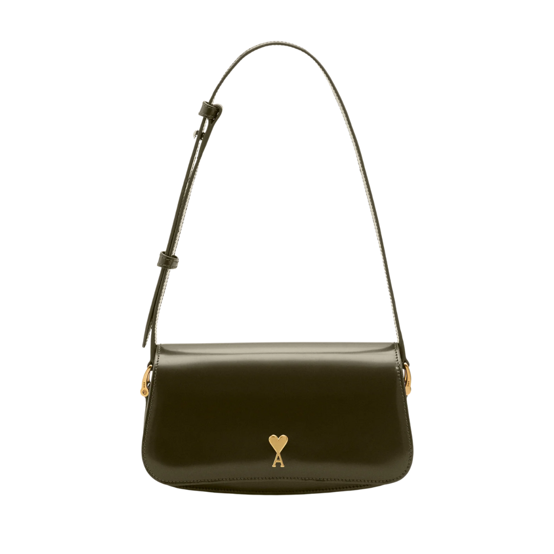 1FF0101-241 [AMI PARIS] Cow Leather Shoulder Paris Paris Bag Green (SS26) #ULL719.AL0139.A037 (B-EU-E)