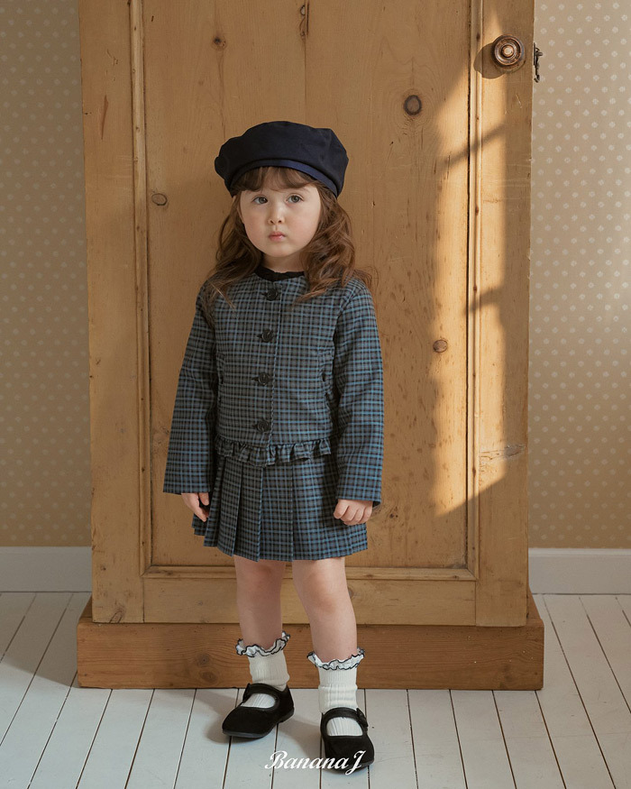 正韓春BananaJ 兩色格子學院裙