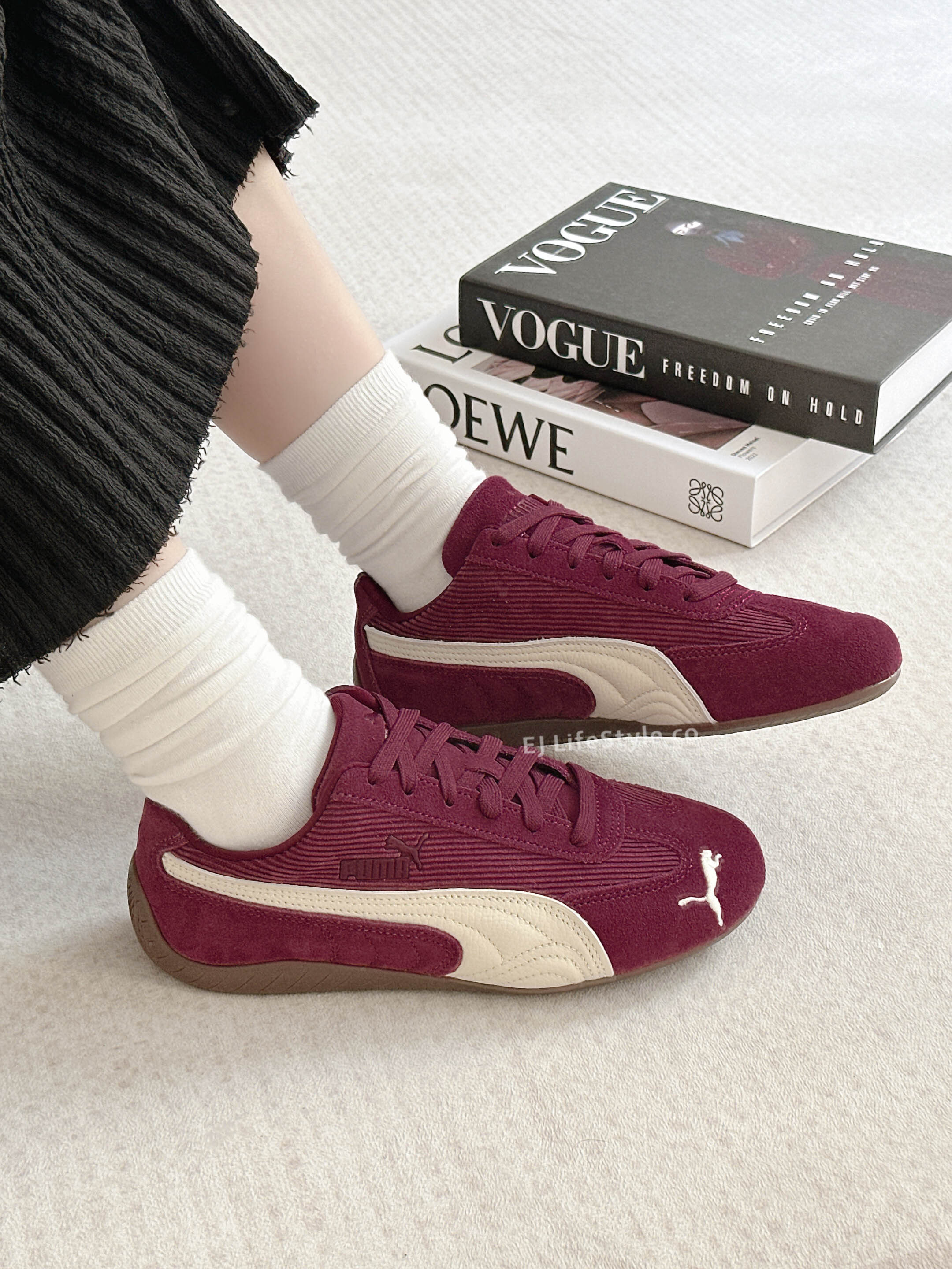 PUMA SPEEDCAT CORDUROY 葡萄酒紅 紅酒 紅色 奶油白 燈芯絨 麂皮 賽車鞋 復古 男女鞋 407720-01 / 調貨