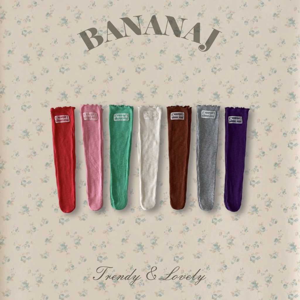 正韓春Bananaj 七色蕾絲布標襪