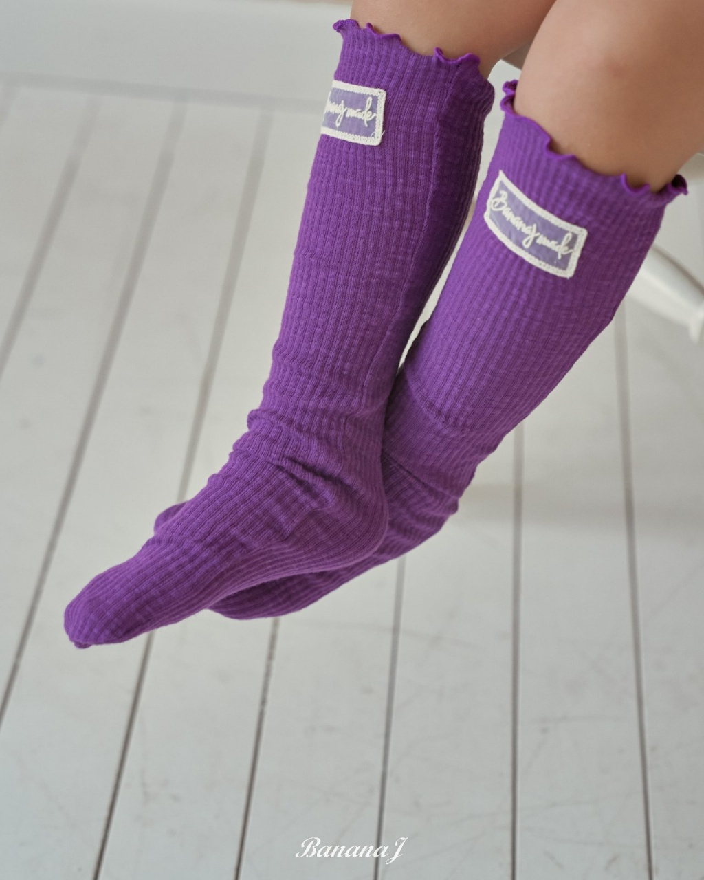 正韓春Bananaj 七色蕾絲布標襪