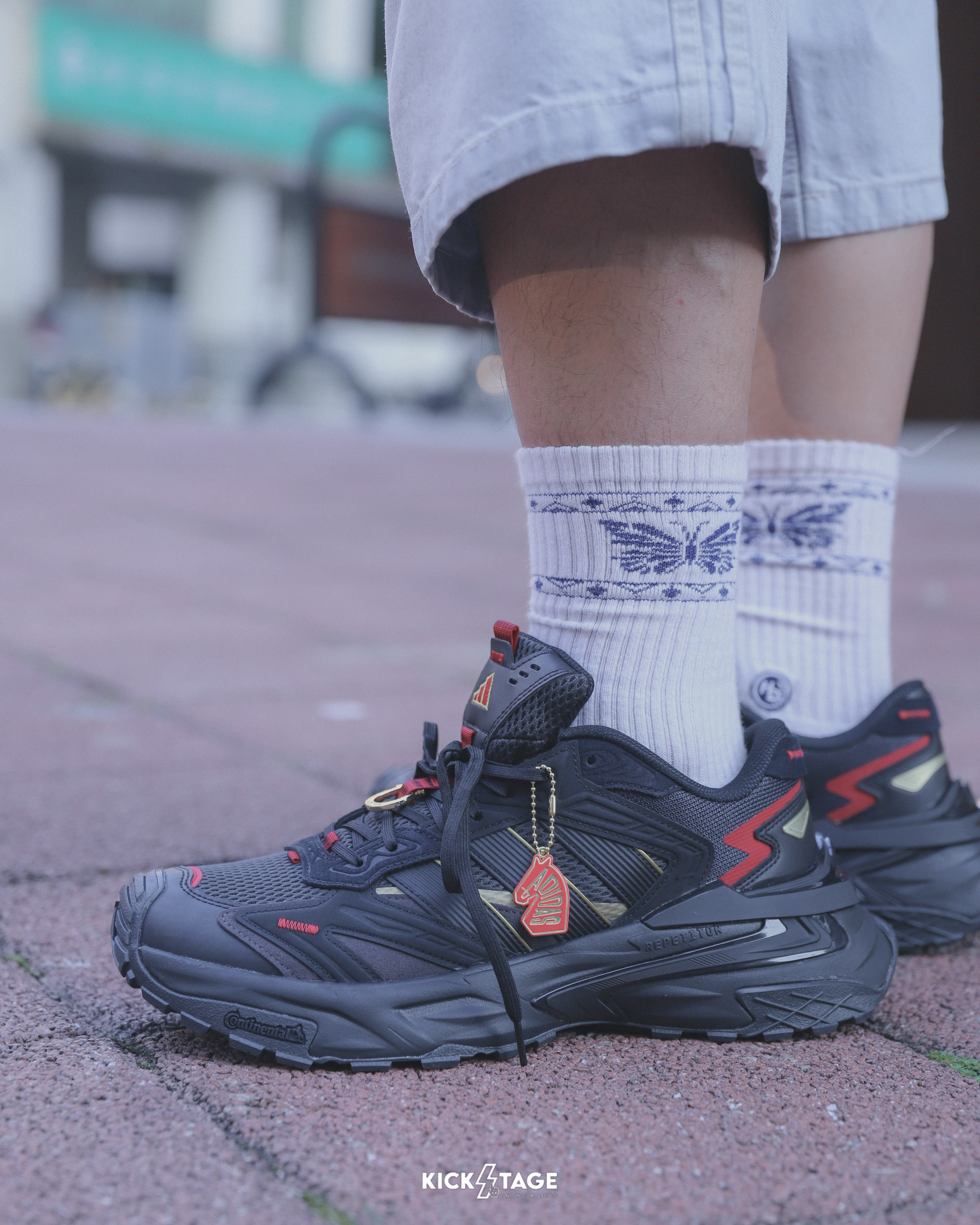 男女鞋 ADIDAS CNY X XLG STORM EDGE 黑色 馬年 新年 吊飾 網眼 輕量 運動 老爹鞋 休閒鞋【KI1856】