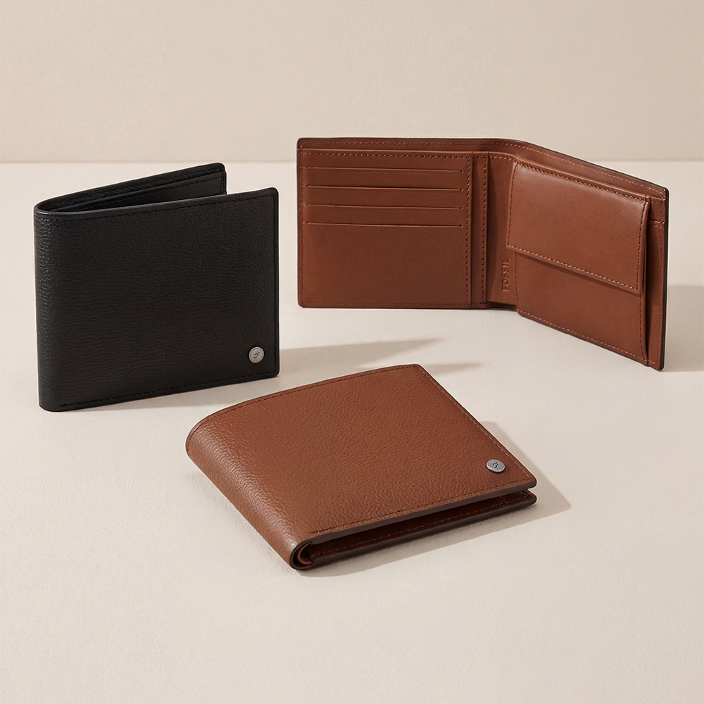 Eric 真皮質感零錢袋皮夾 (兩色可選)