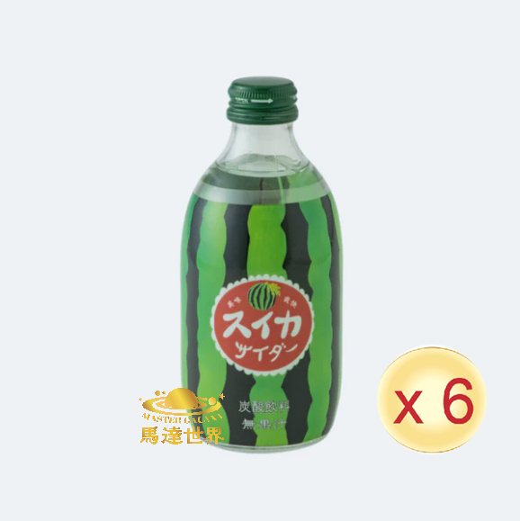 【6支優惠】西瓜口味梳打汽水 300ml 日本直送 此日期前最佳：2026/11/28