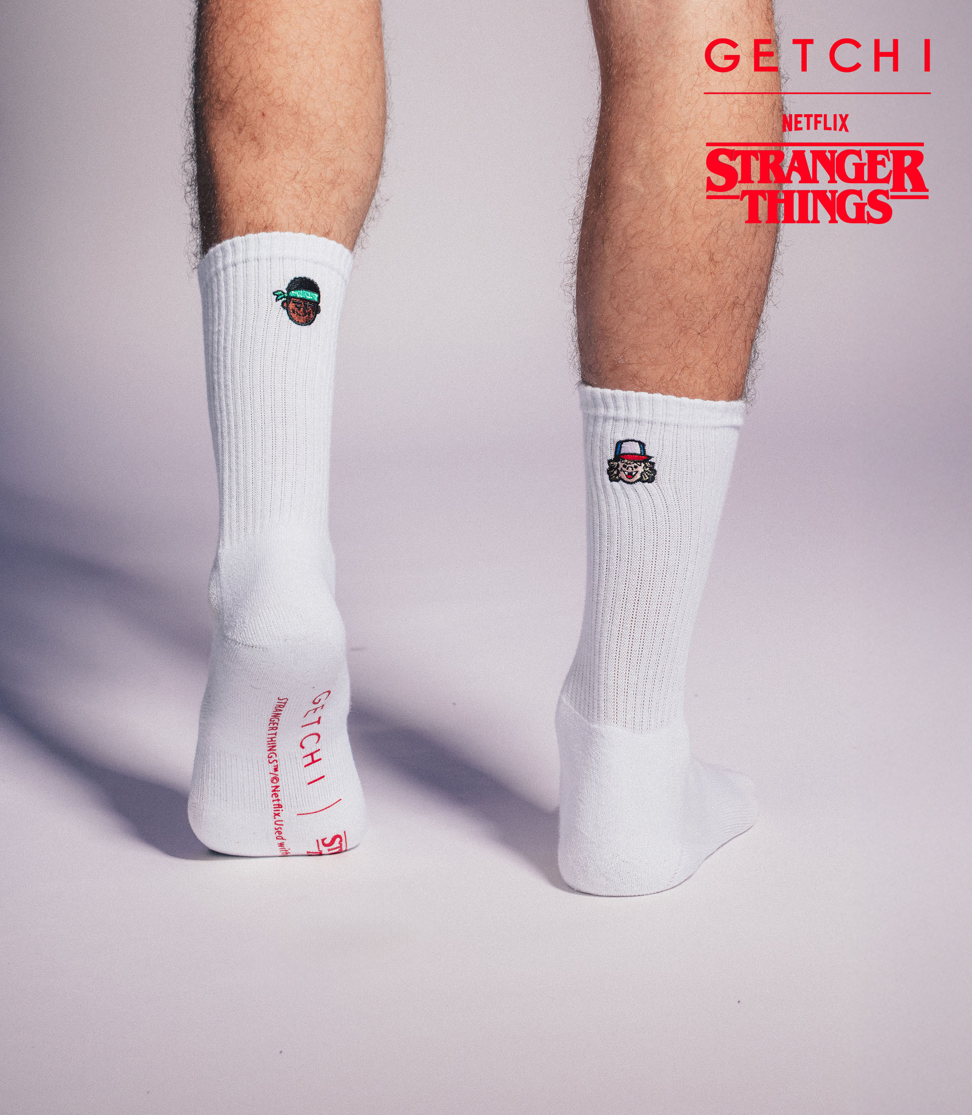 (現貨)Getchi X Stranger Things Q版主角系列襪子(黑/白)