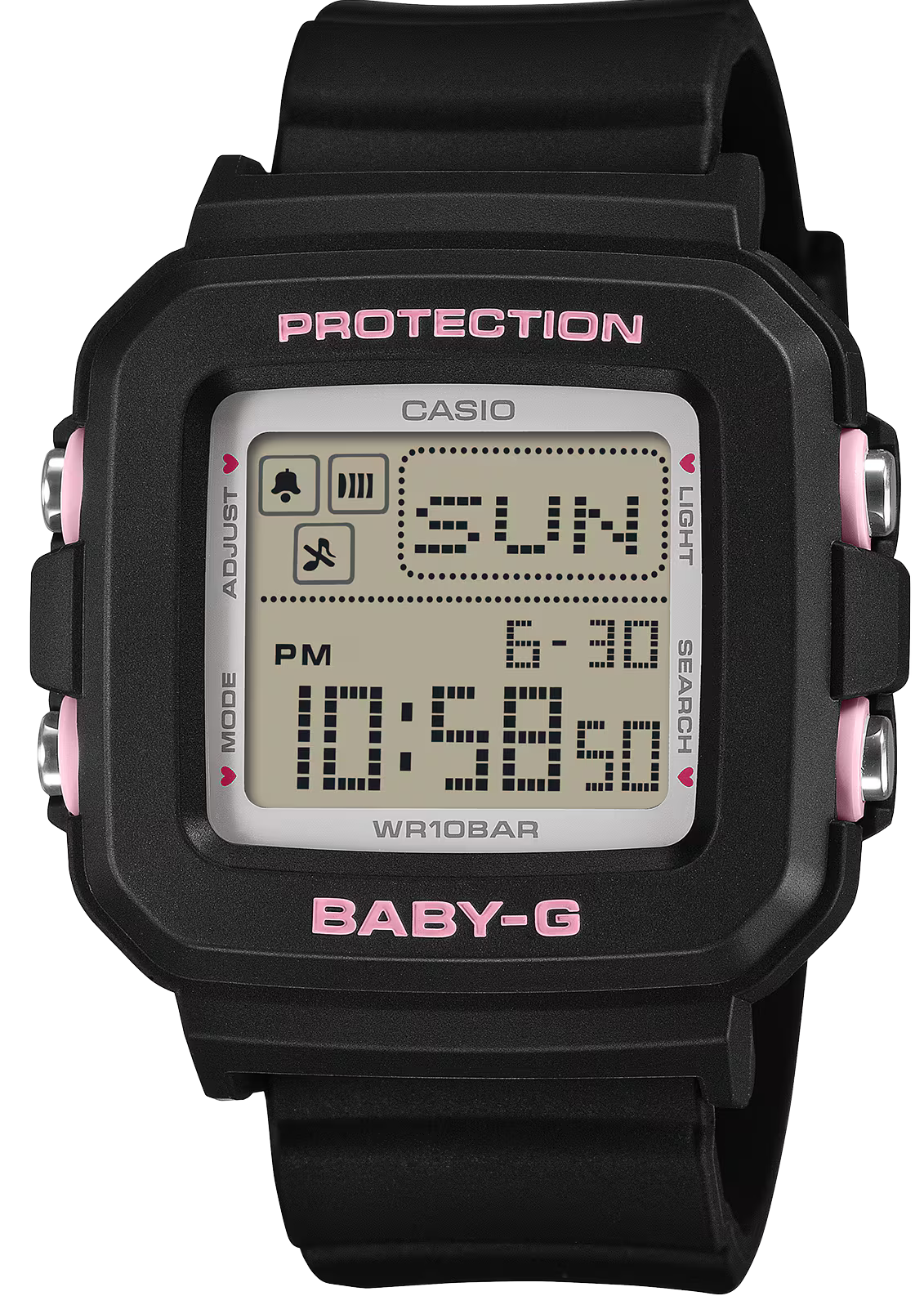 萬年鐘錶 - BABY-G G+PLUS   可替換錶殼吊飾方形運動電子錶 BGD-10KH-1 錶徑 : 39 MM