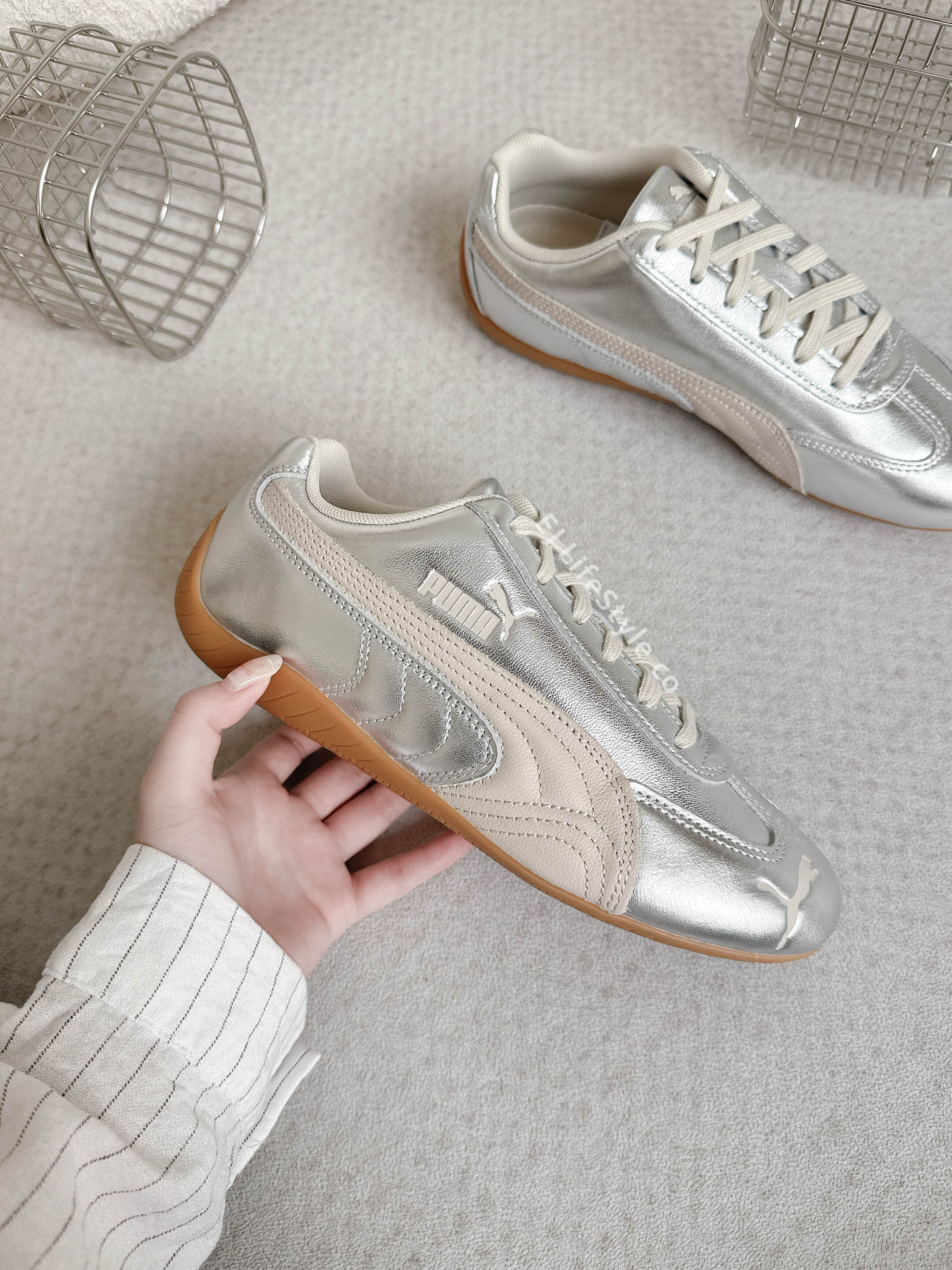 PUMA SPEEDCAT Silver Wns  金屬米白 銀色 焦糖底 賽車鞋 女鞋 406881-02 / 調貨