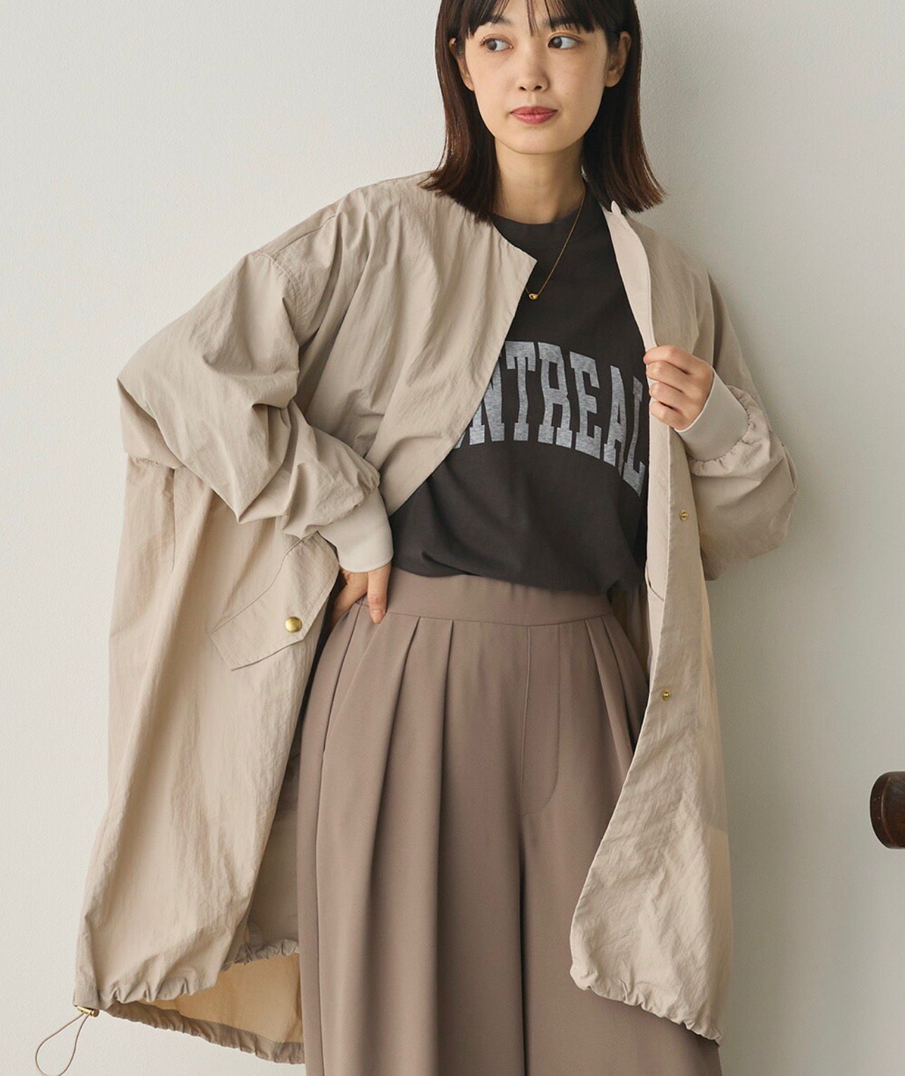 【預購】JN012906 Sans Souci 抽繩連袖無領夾克