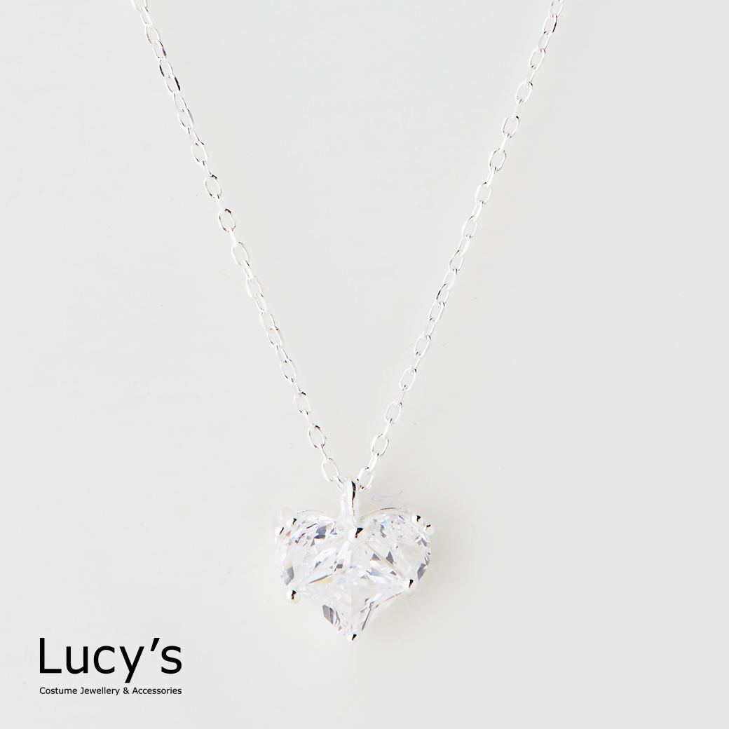 925純銀 永恆心鑽 項鍊 (127189)