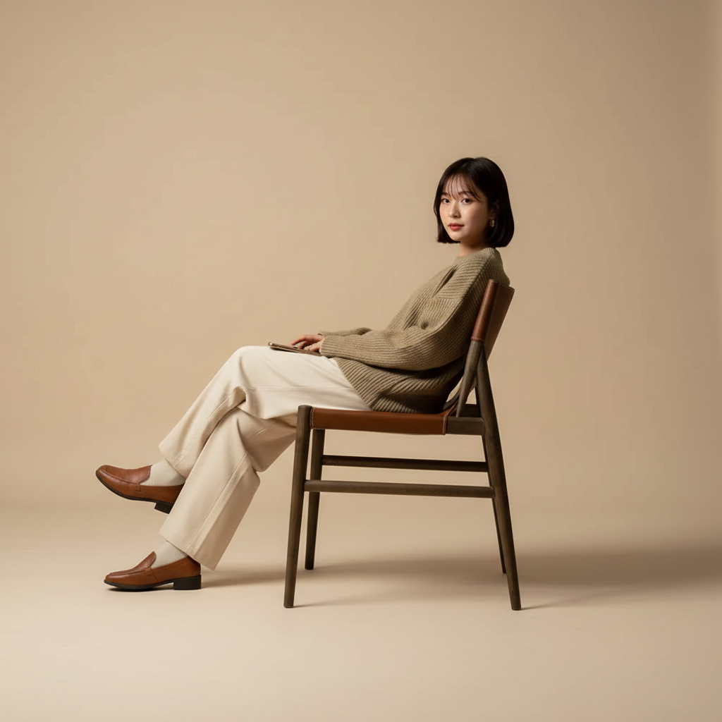 Trudie︱馬鞍皮原木質感單椅