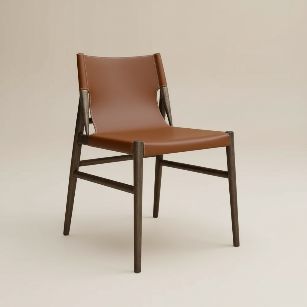 Trudie︱馬鞍皮原木質感單椅