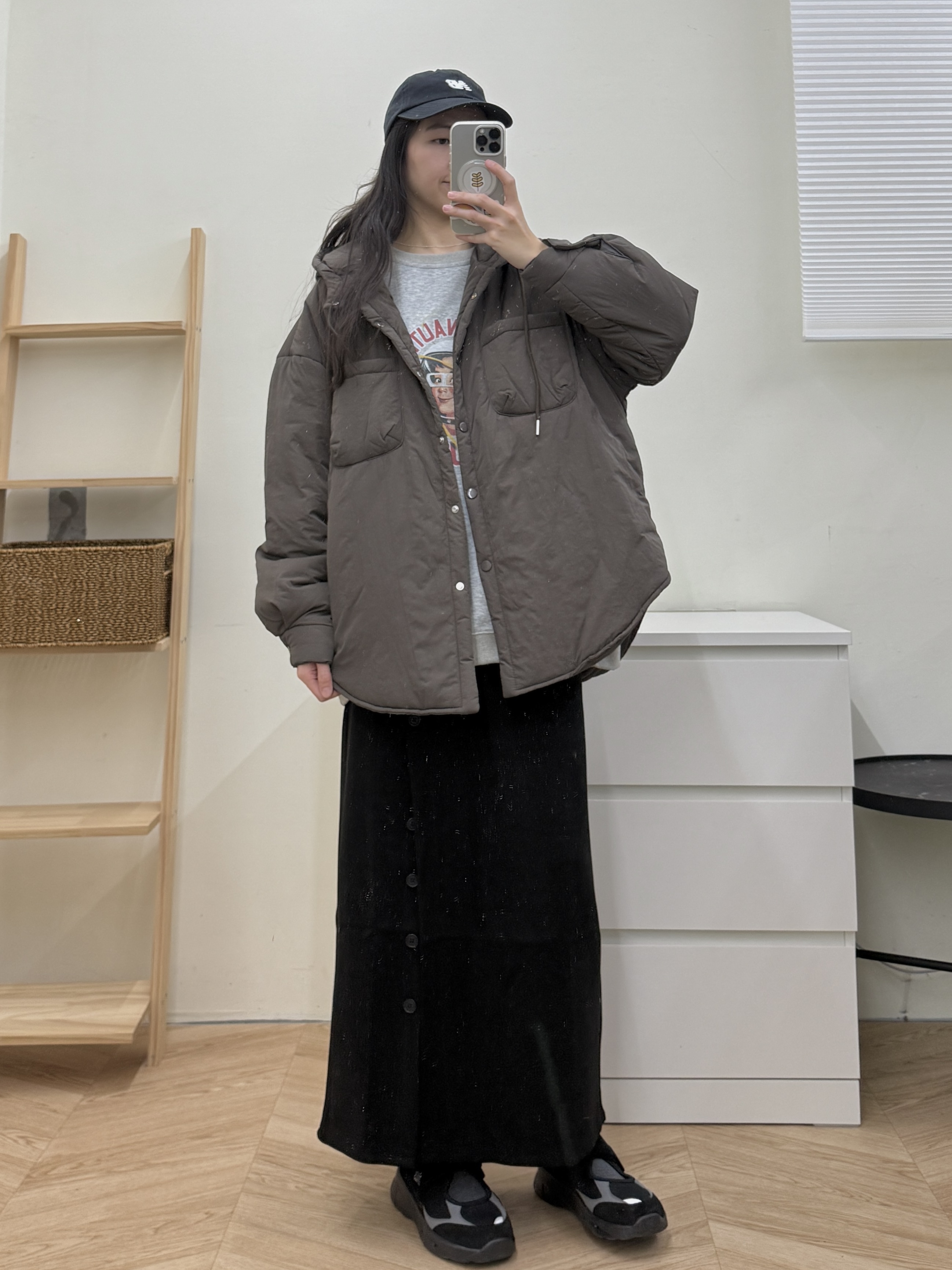 連帽鋪棉側圓弧外套*3色