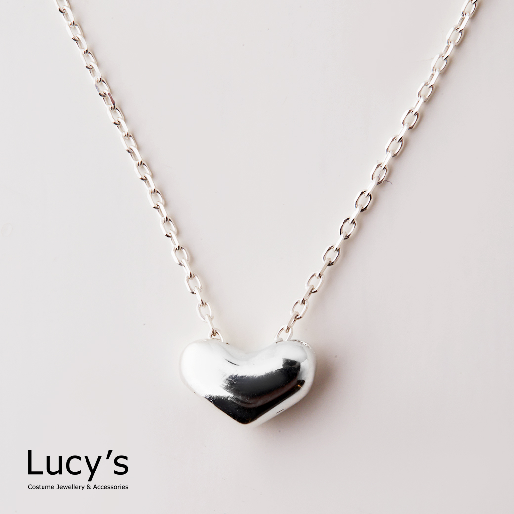 925純銀 立體小愛心 項鍊 (129047)