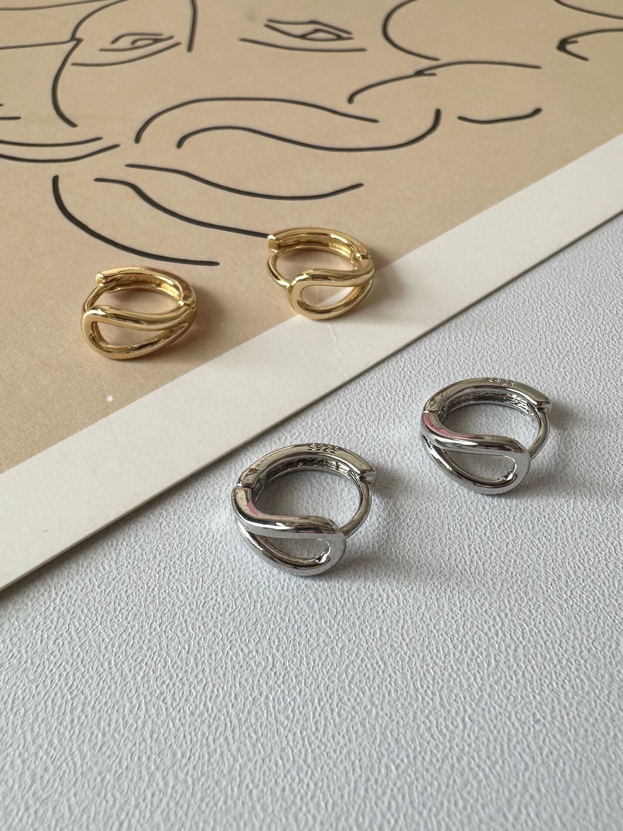 S925 french curve pierce