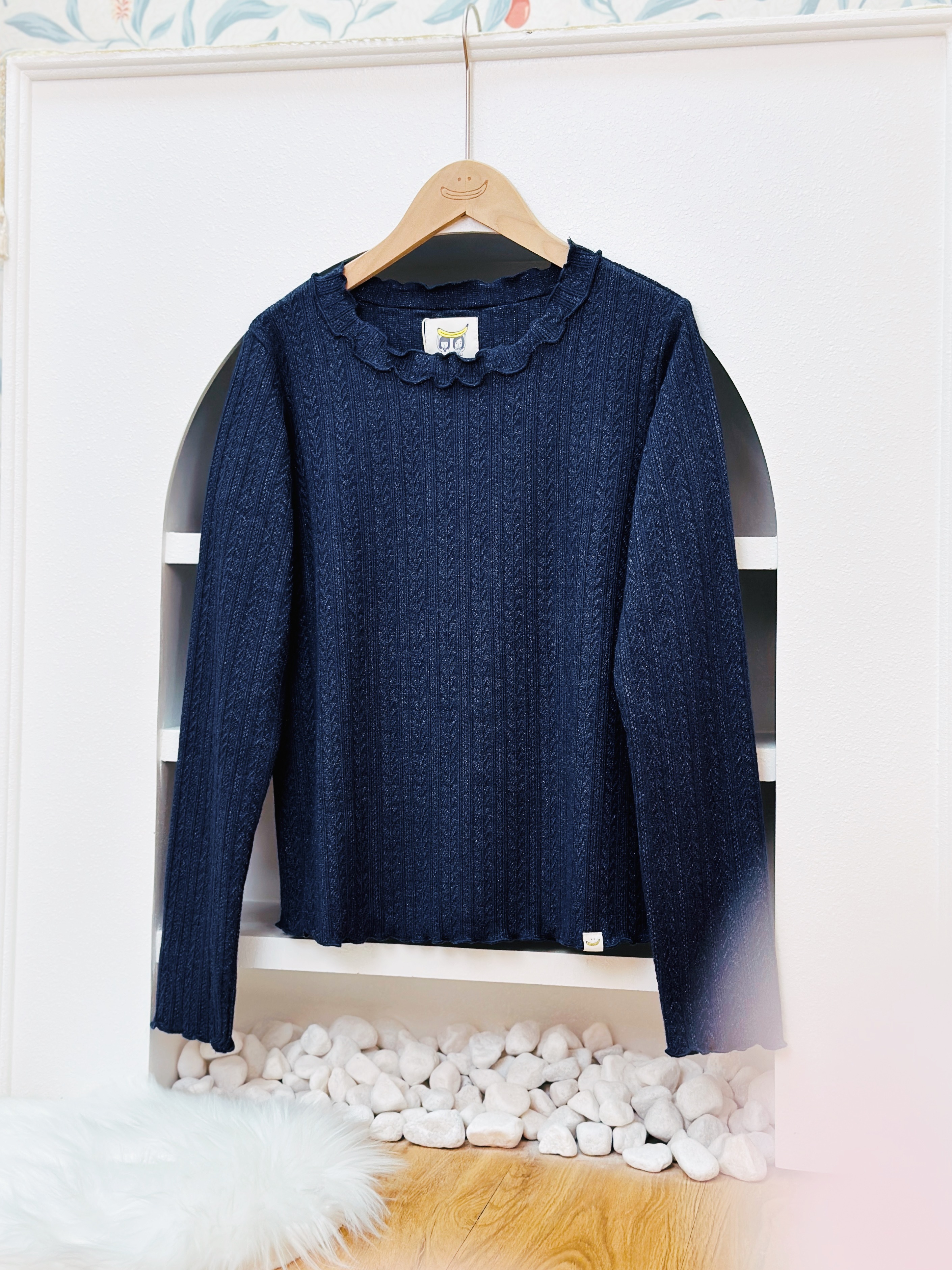 【微閃深藍色加入💙】十色 / 小魚骨紋柔軟長袖上衣 / Soft Herringbone Texture Long Sleeve Top