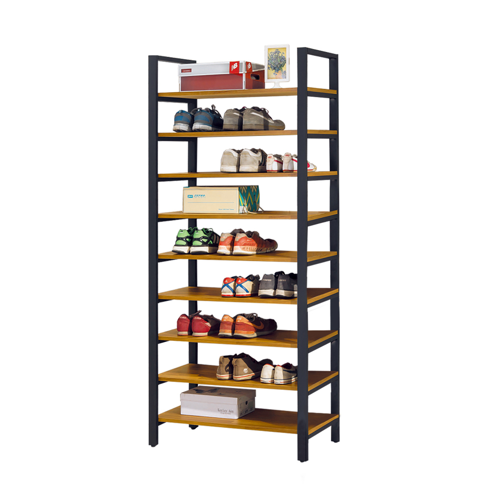 柏蒂家居-庫珀工業風2.7尺工業風高鞋架/展示置物架