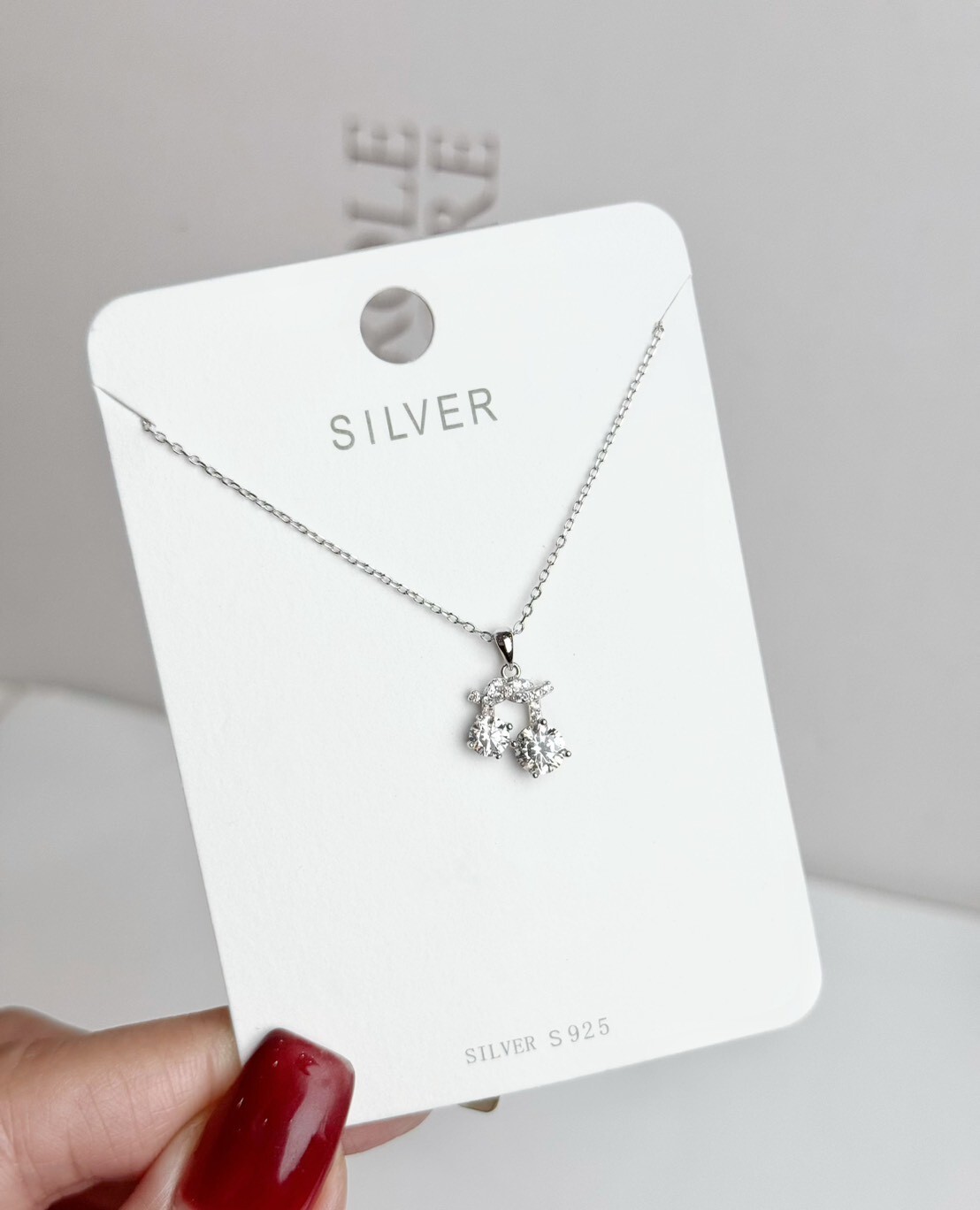 🍒｜心動櫻桃閃耀鋯石純銀項鍊｜