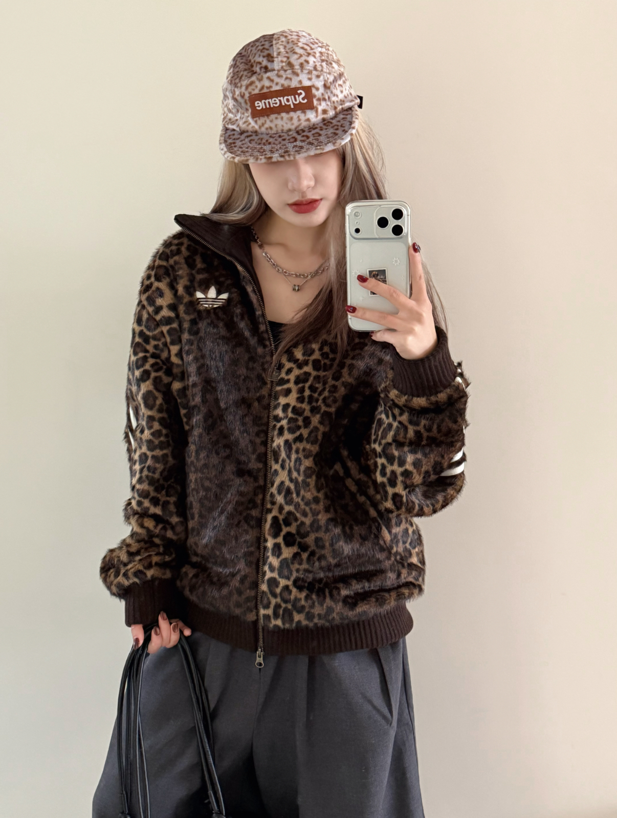 Adidas Originals 豹紋針織外套 立領外套 運動外套 寬鬆 豹紋/預購