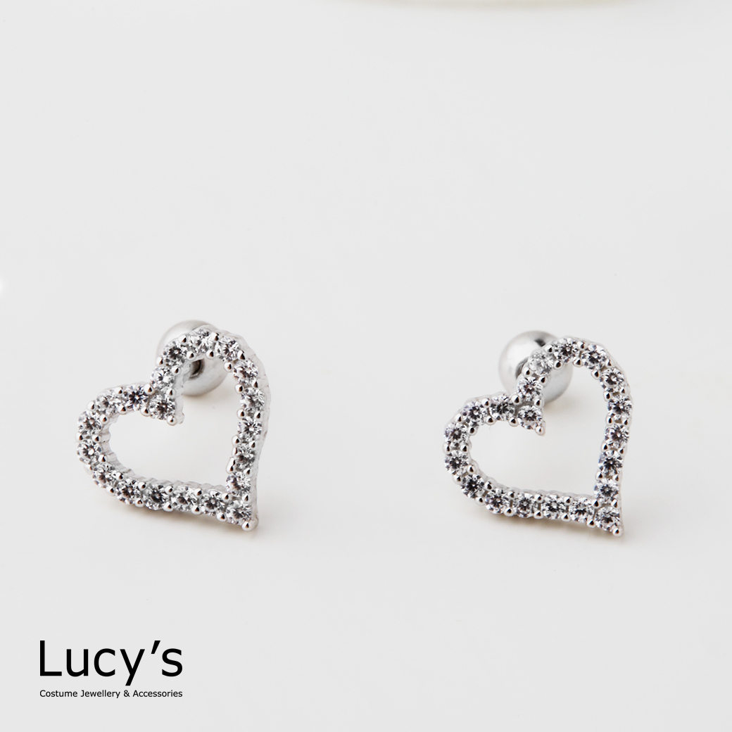 925純銀 愛情框影 轉珠耳環 (128967)