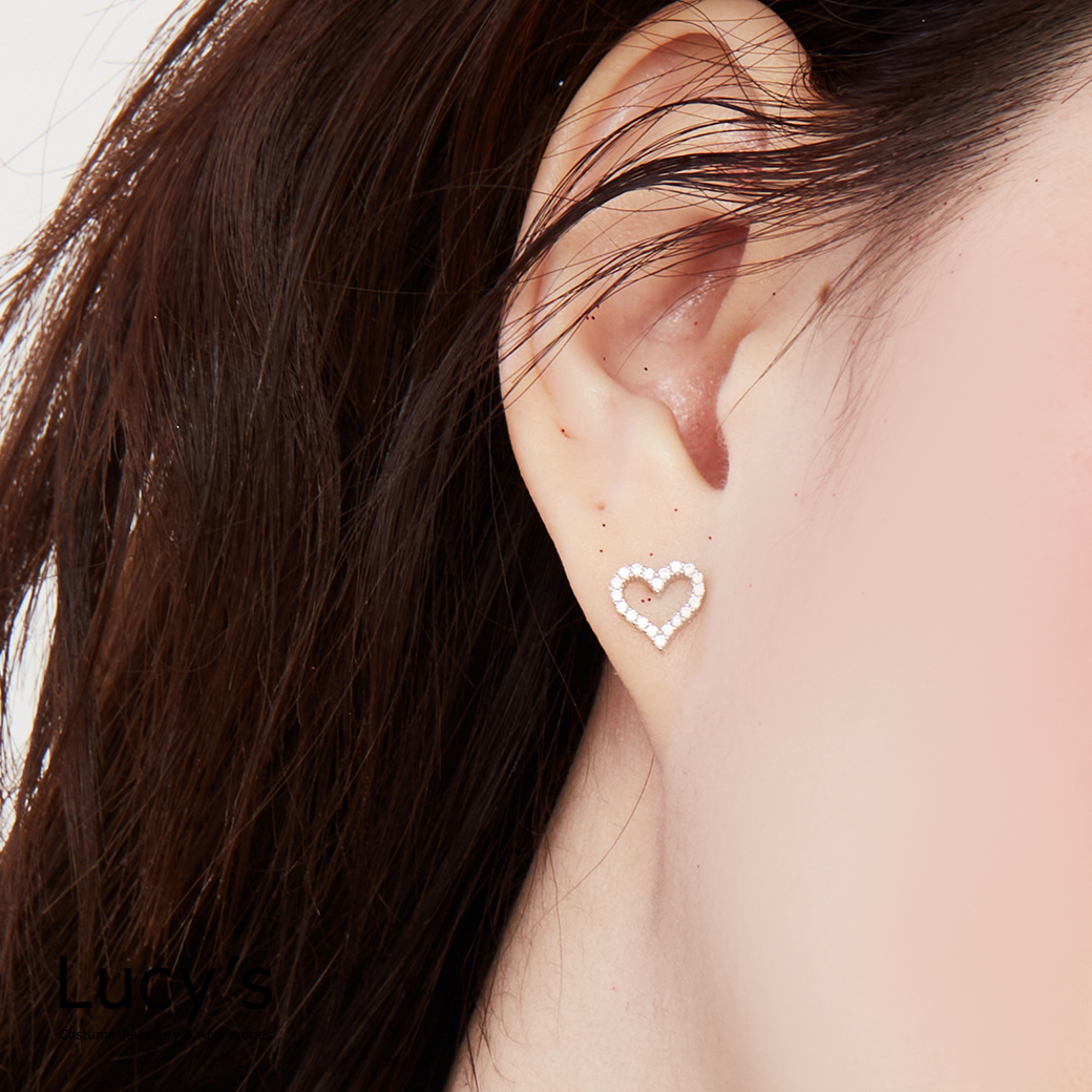 925純銀 愛情框影 轉珠耳環 (128967)