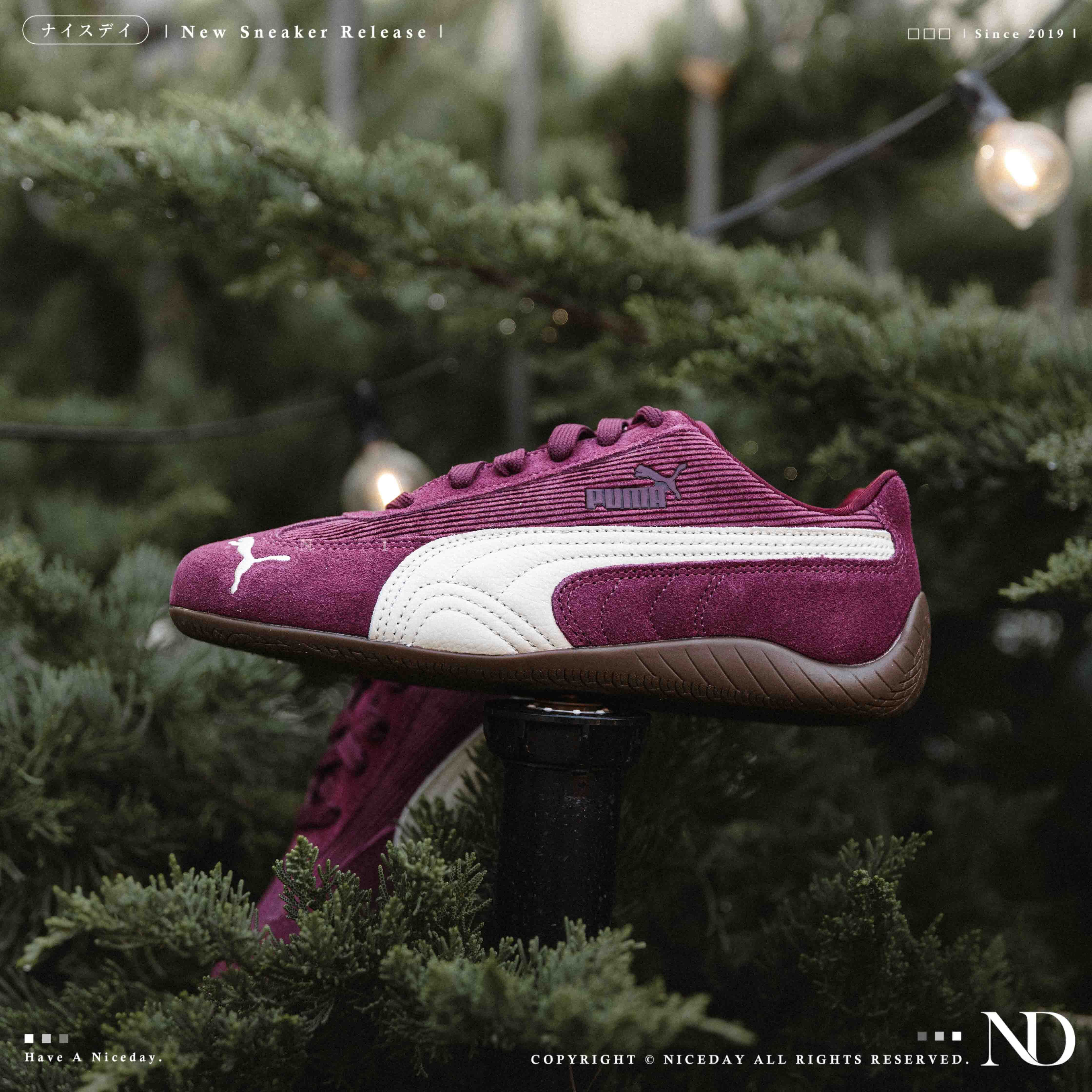 NICEDAY 現貨 PUMA Speedcat Corduroy 酒紅 麂皮 紫紅 賽車鞋 燈芯絨 407720-01