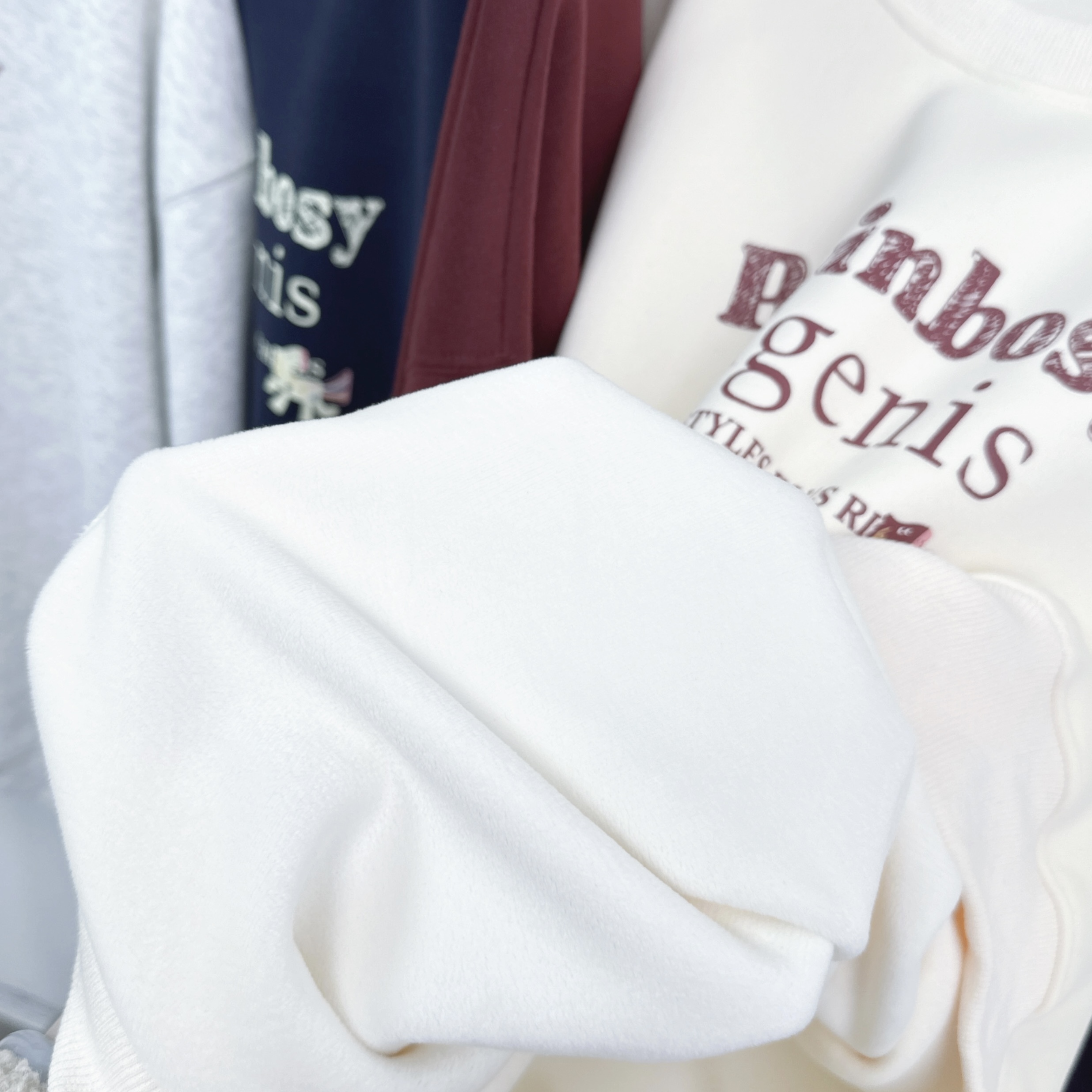 斜間字母小馬圖案滑絲絨底寬鬆版衛衣 (D26-D30)