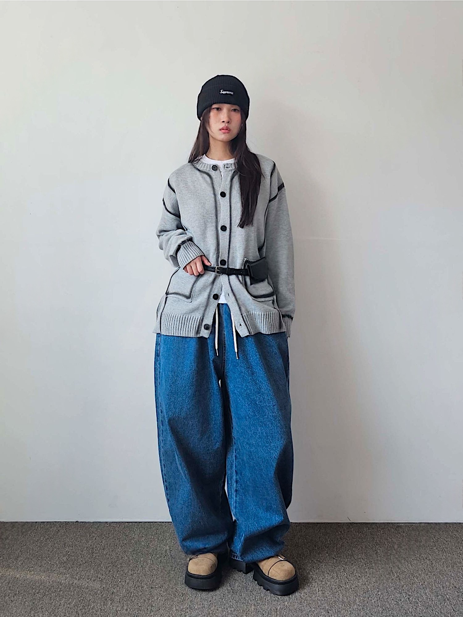 韓系情侶開衫穿搭｜單穿開衫簡約造型 日常情侶裝