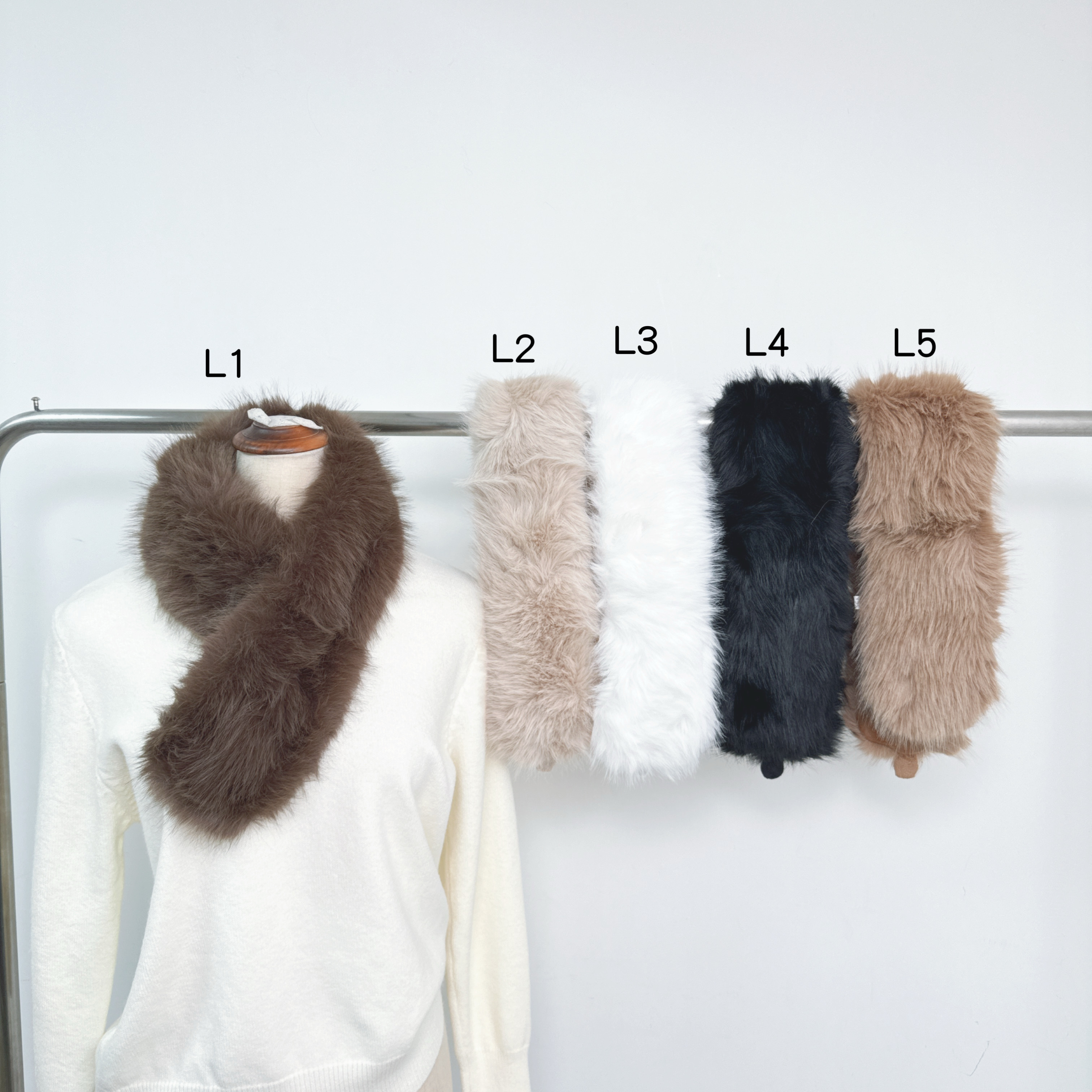 磁石扣仿兔毛圍巾 (L1-L5)