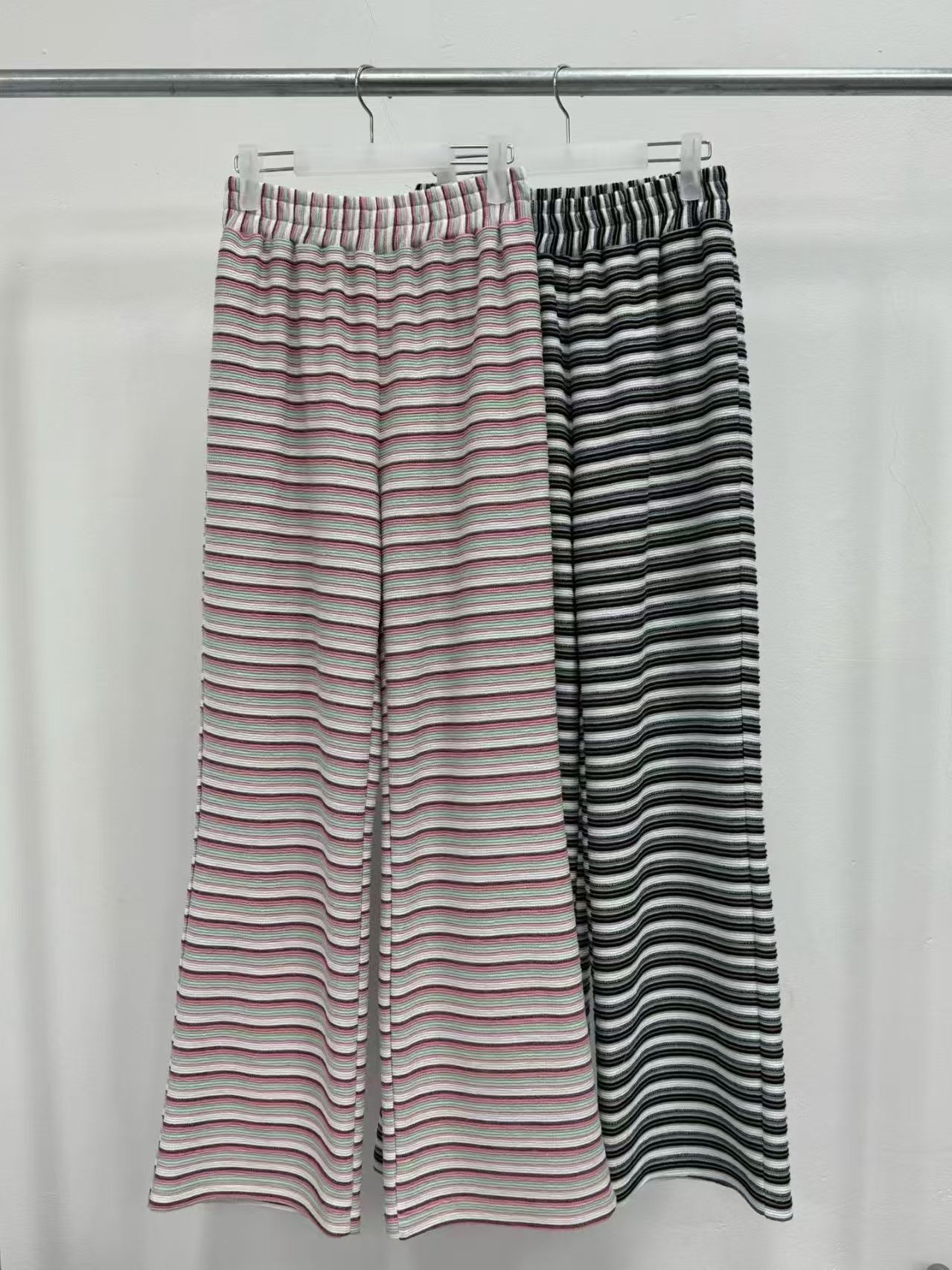 MS5411 彩條拼色橡筋腰休閒褲