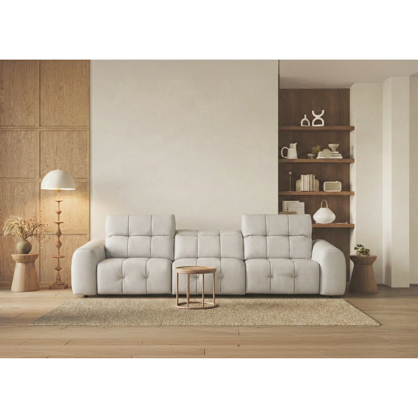 牛皮沙發 - 白灰色〔SFA5358〕