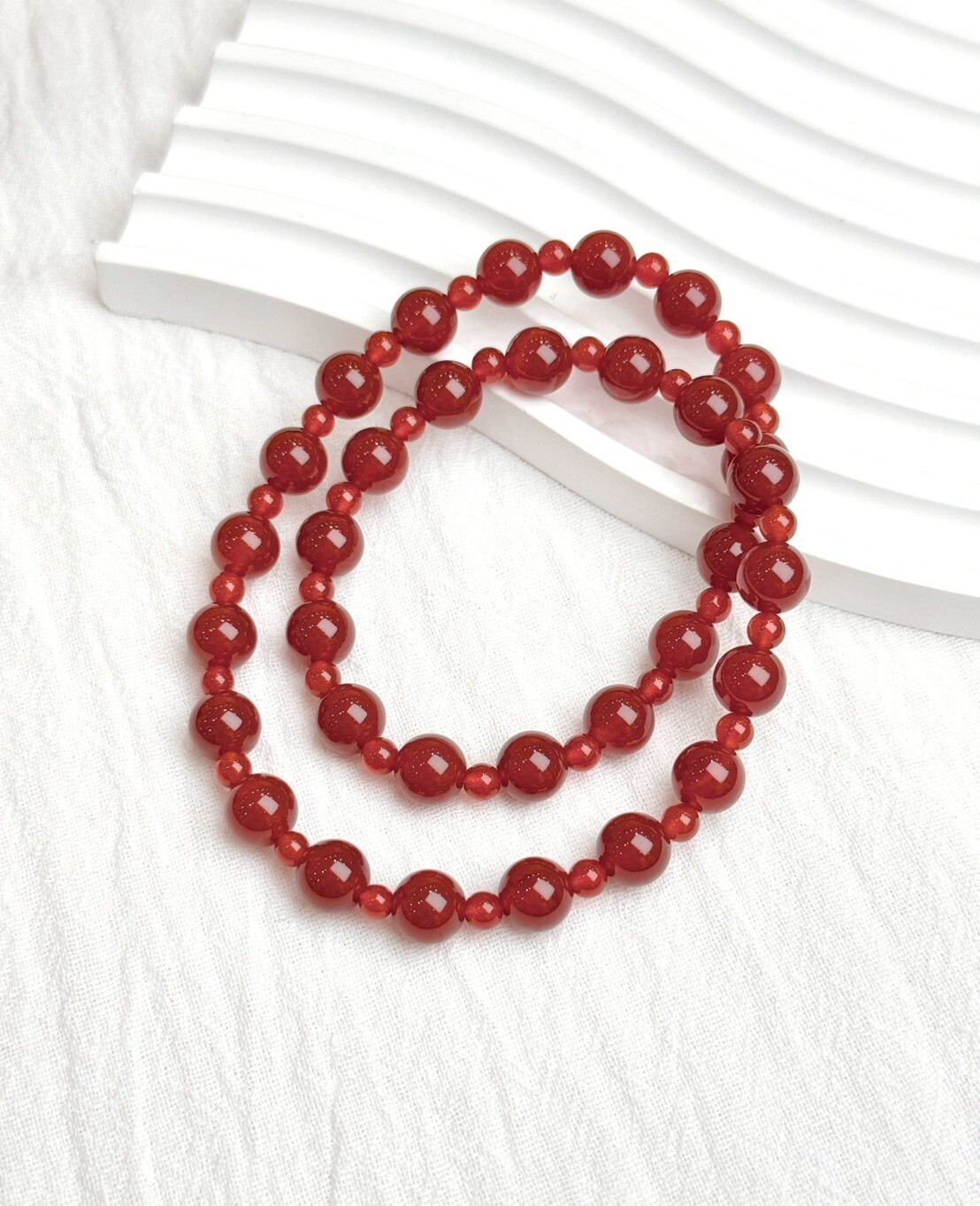 紅瑪瑙雙圈手鍊