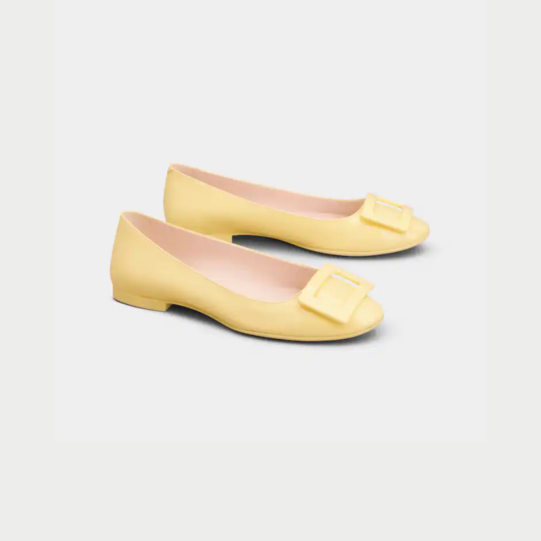 1FF0101-299 [ROGER VIVIER] U Look Ballerinas In Patent Leather Yellow (SS26) #RVW66834910D1PG020 (S-EU-E)