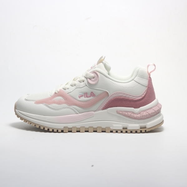 【下殺↘ $1290】FILA 休閒鞋 OVERLAP 米白粉 復古 運動鞋 女 5J347Y755